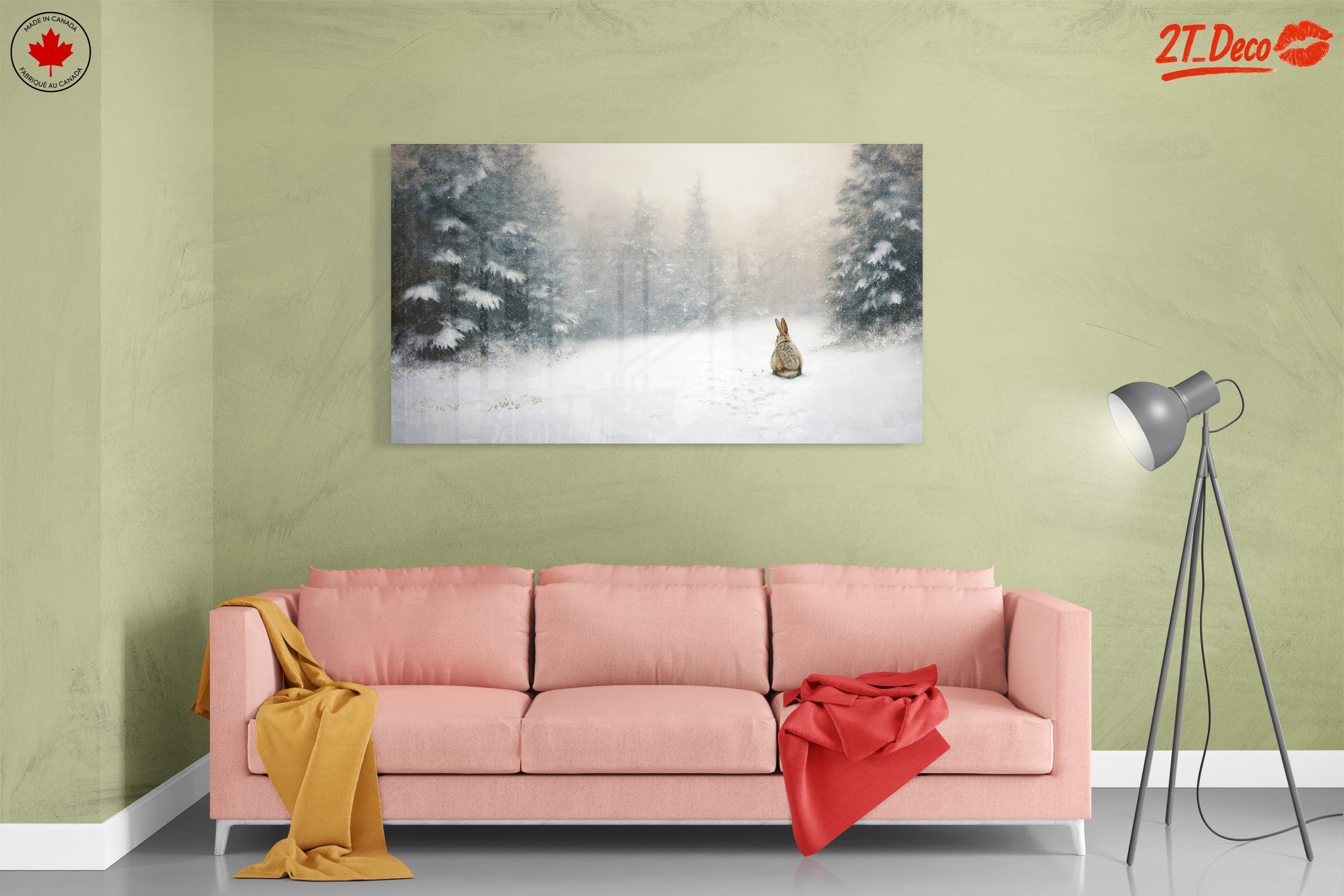 Serene Winter Wildlife Art Featuring Rabbit - Image 7