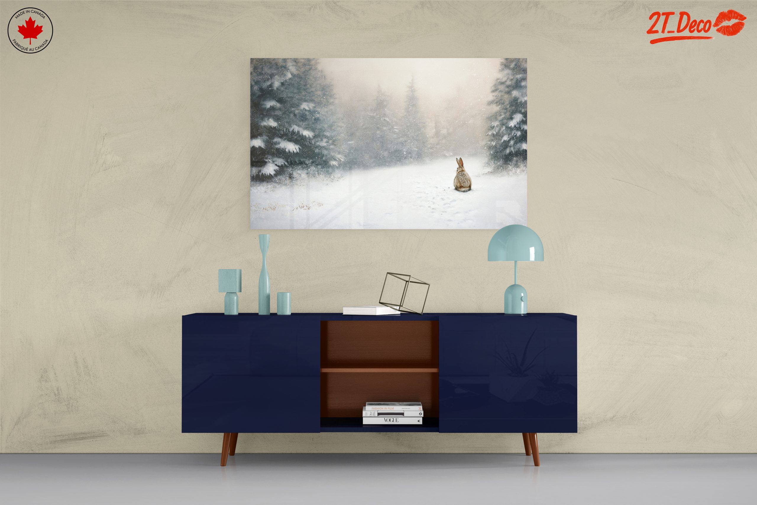Serene Winter Wildlife Art Featuring Rabbit - Image 8