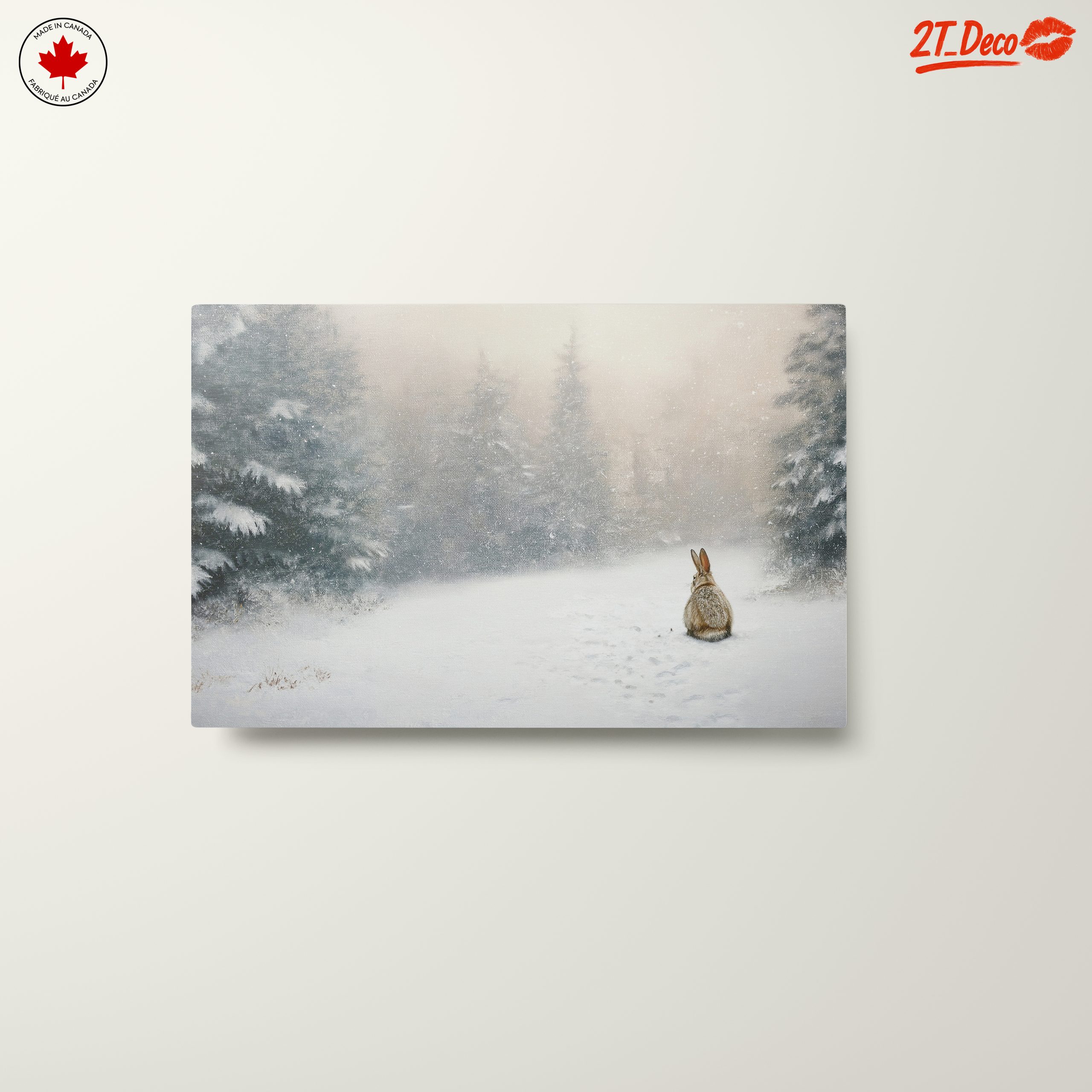 Serene Winter Wildlife Art Featuring Rabbit - Image 10
