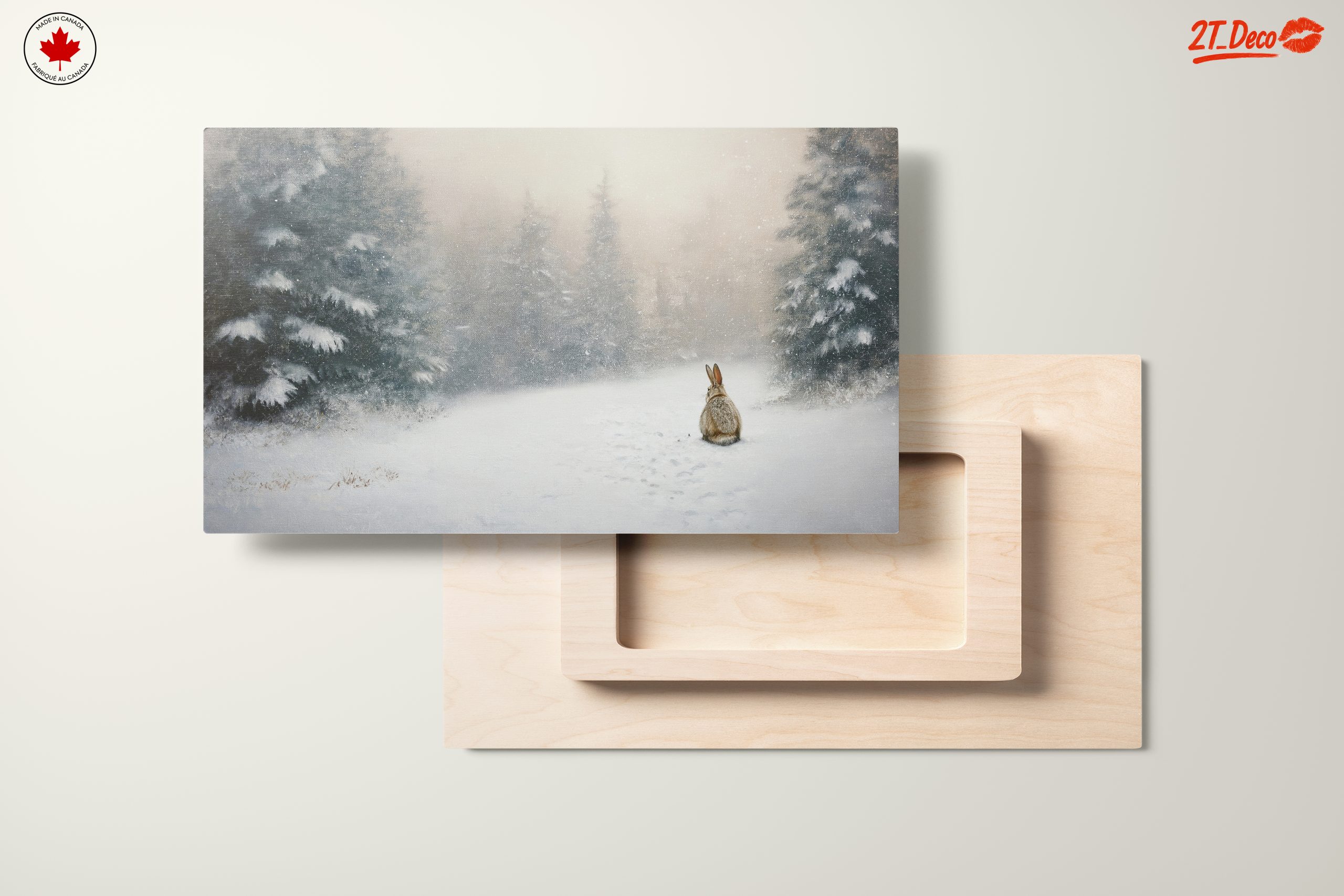 Serene Winter Wildlife Art Featuring Rabbit - Image 11