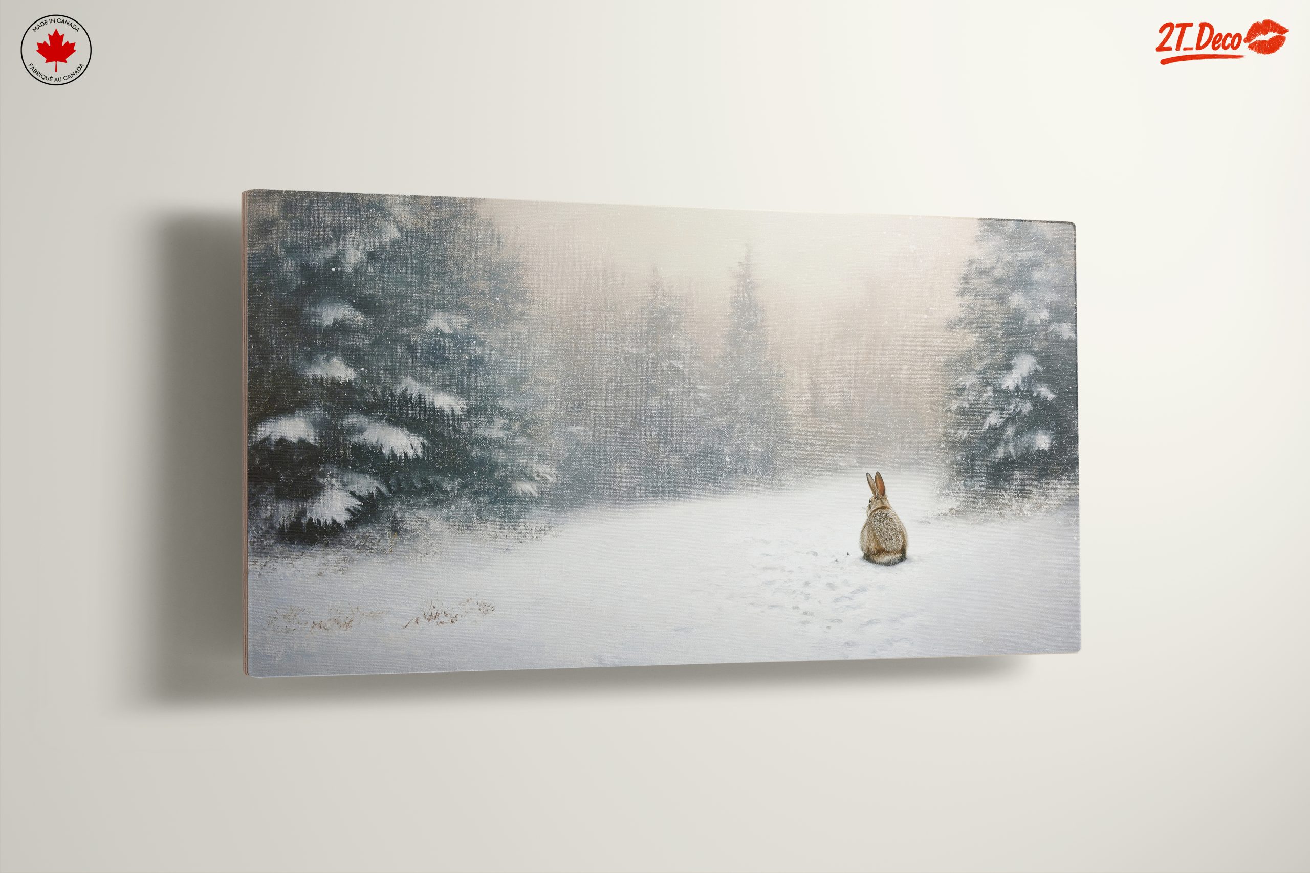 Serene Winter Wildlife Art Featuring Rabbit - Image 13