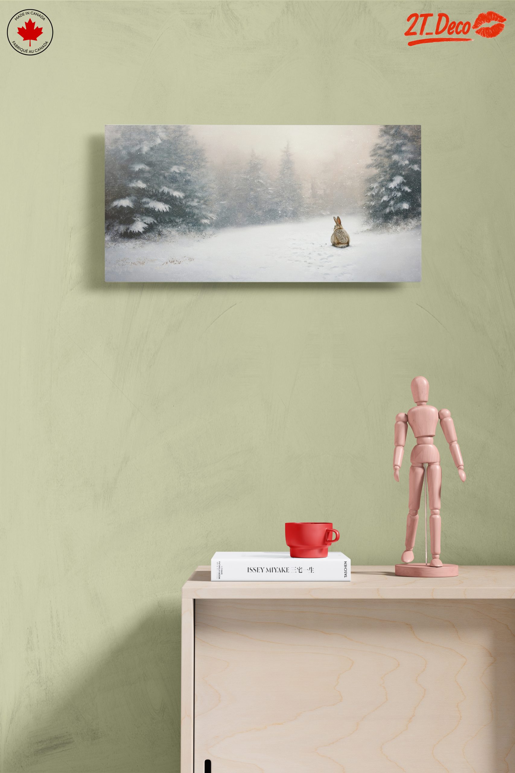 Serene Winter Wildlife Art Featuring Rabbit - Image 14