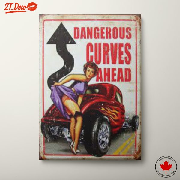 Dangerous Curves Ahead Retro Art