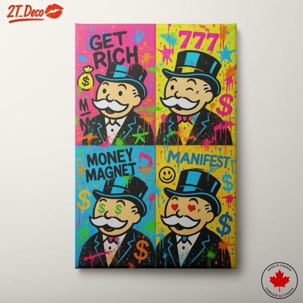 Colorful Money-Themed Art Featuring Rich Character