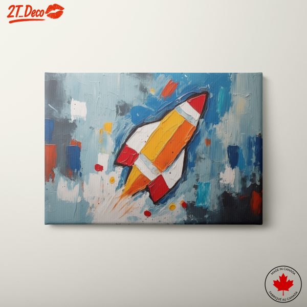 Vibrant Abstract Rocket in Motion