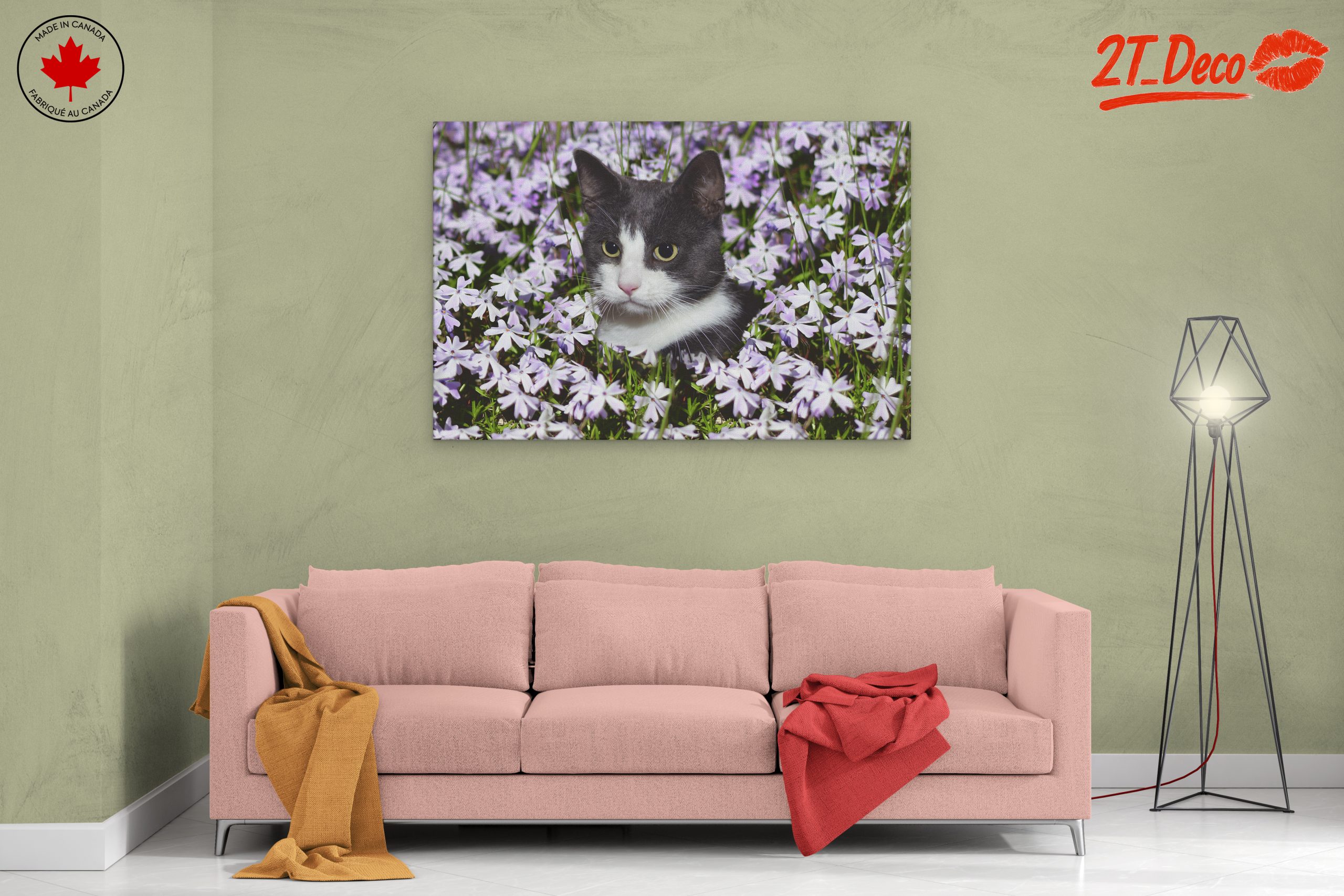 Cat Portrait Surrounded by Flowers - Image 2