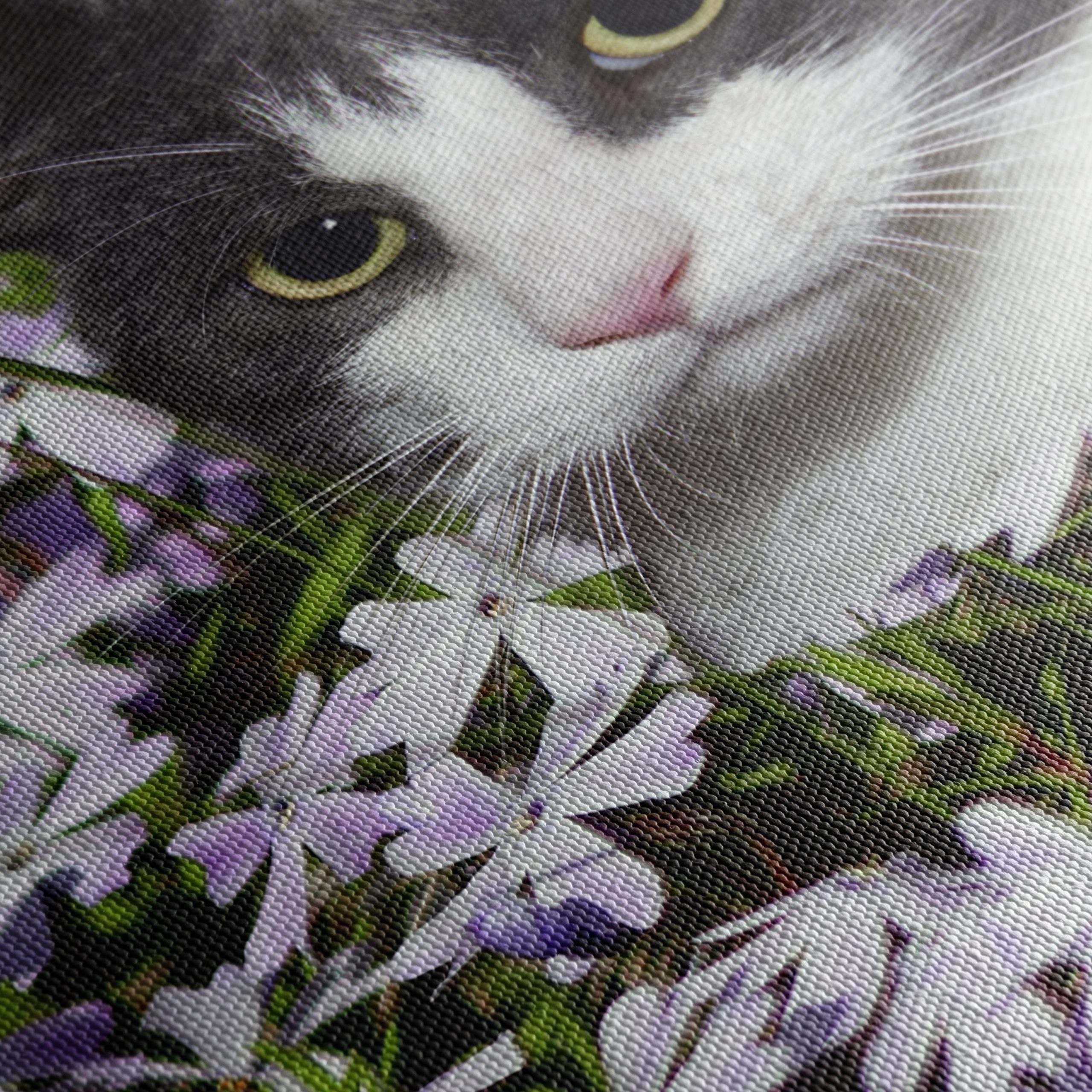 Cat Portrait Surrounded by Flowers - Image 5