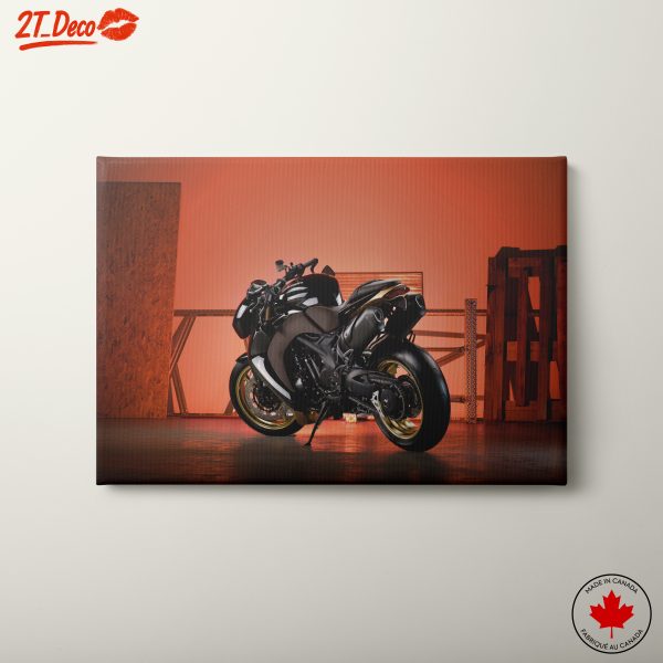 Stylish Motorcycle Art in Modern Setting