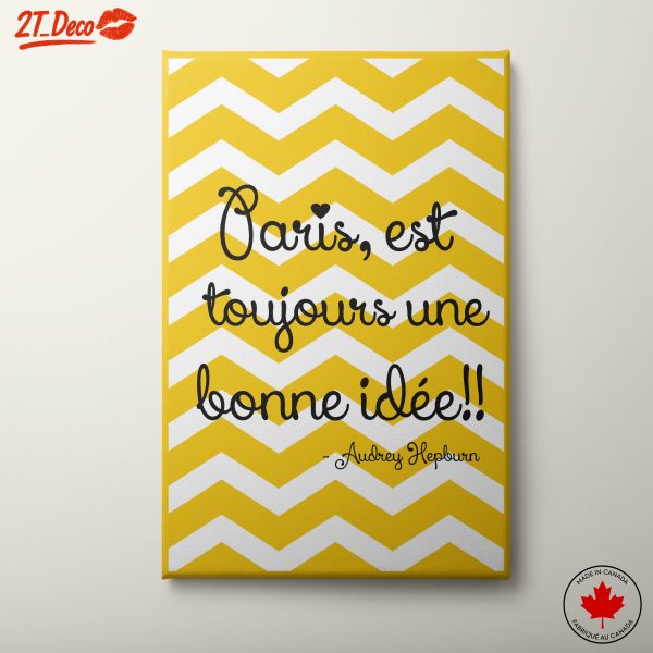 Paris Quote Art featuring Audrey Hepburn
