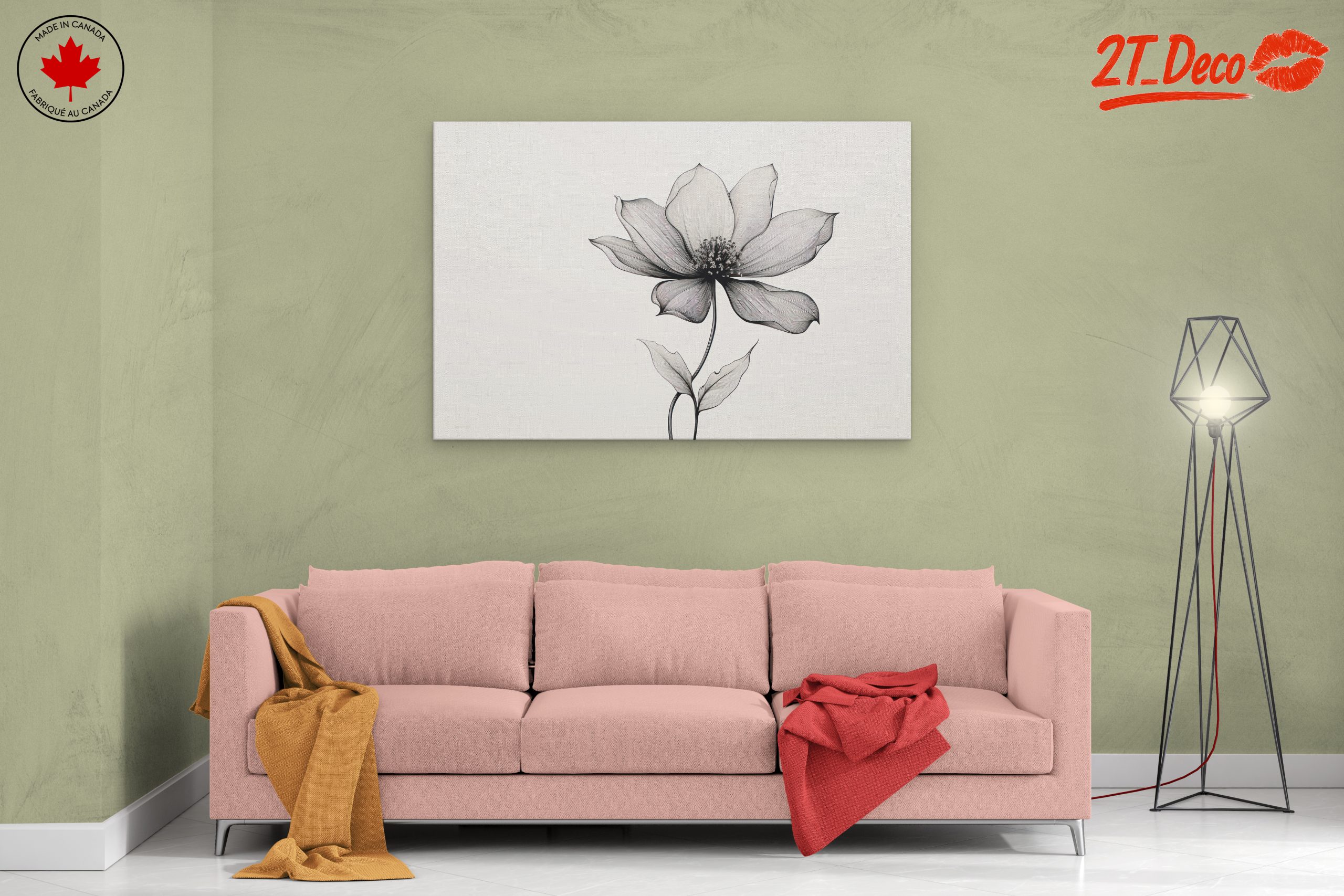 Elegant Botanical Abstract Flower Artwork - Image 2