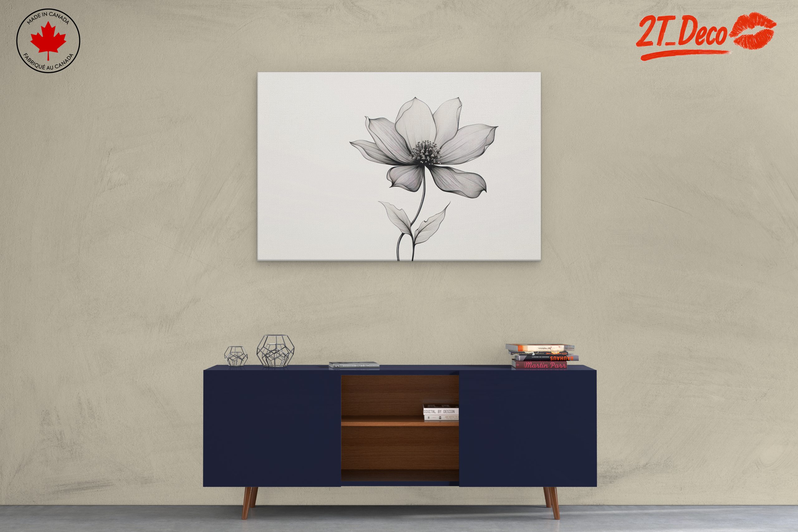 Elegant Botanical Abstract Flower Artwork - Image 3