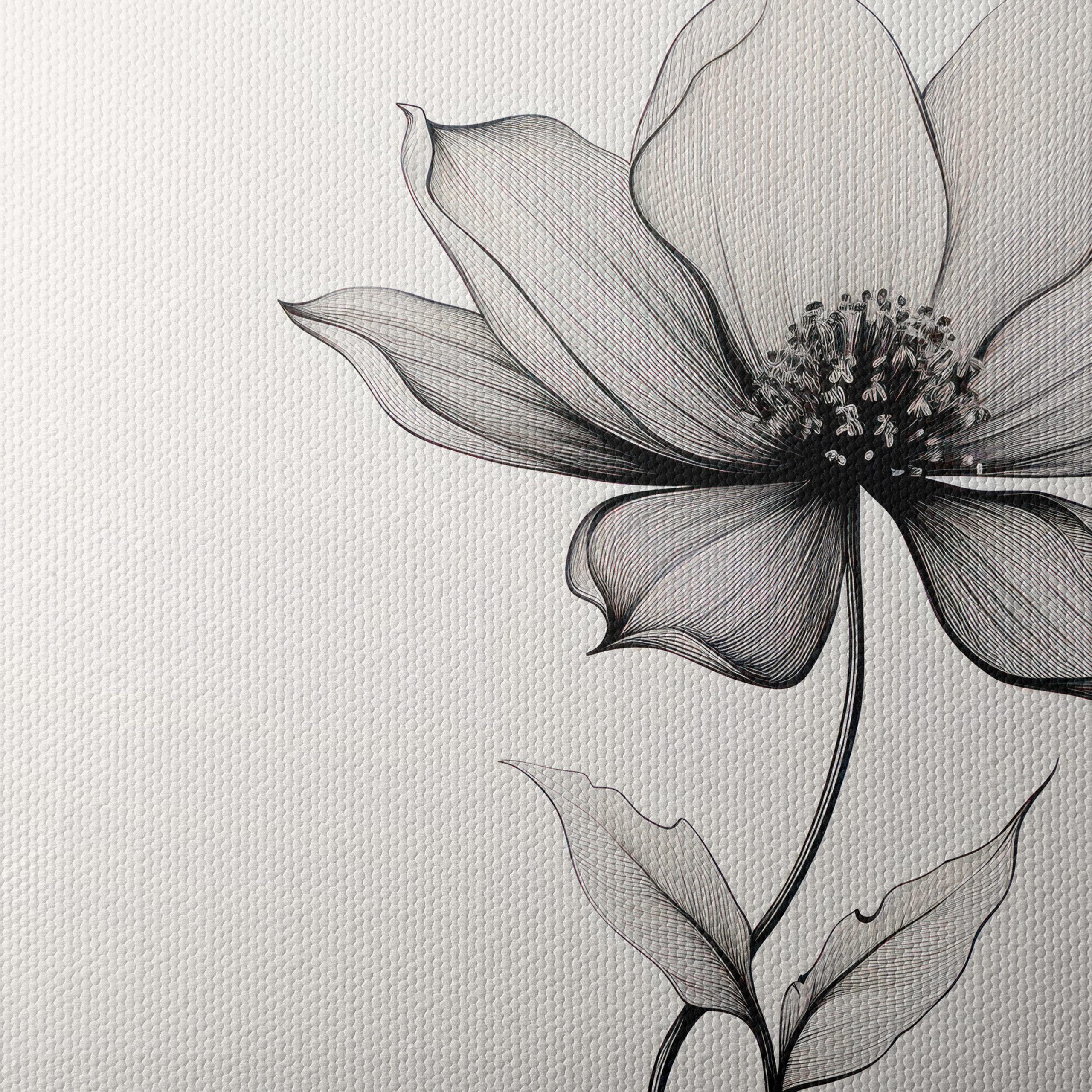 Elegant Botanical Abstract Flower Artwork - Image 4