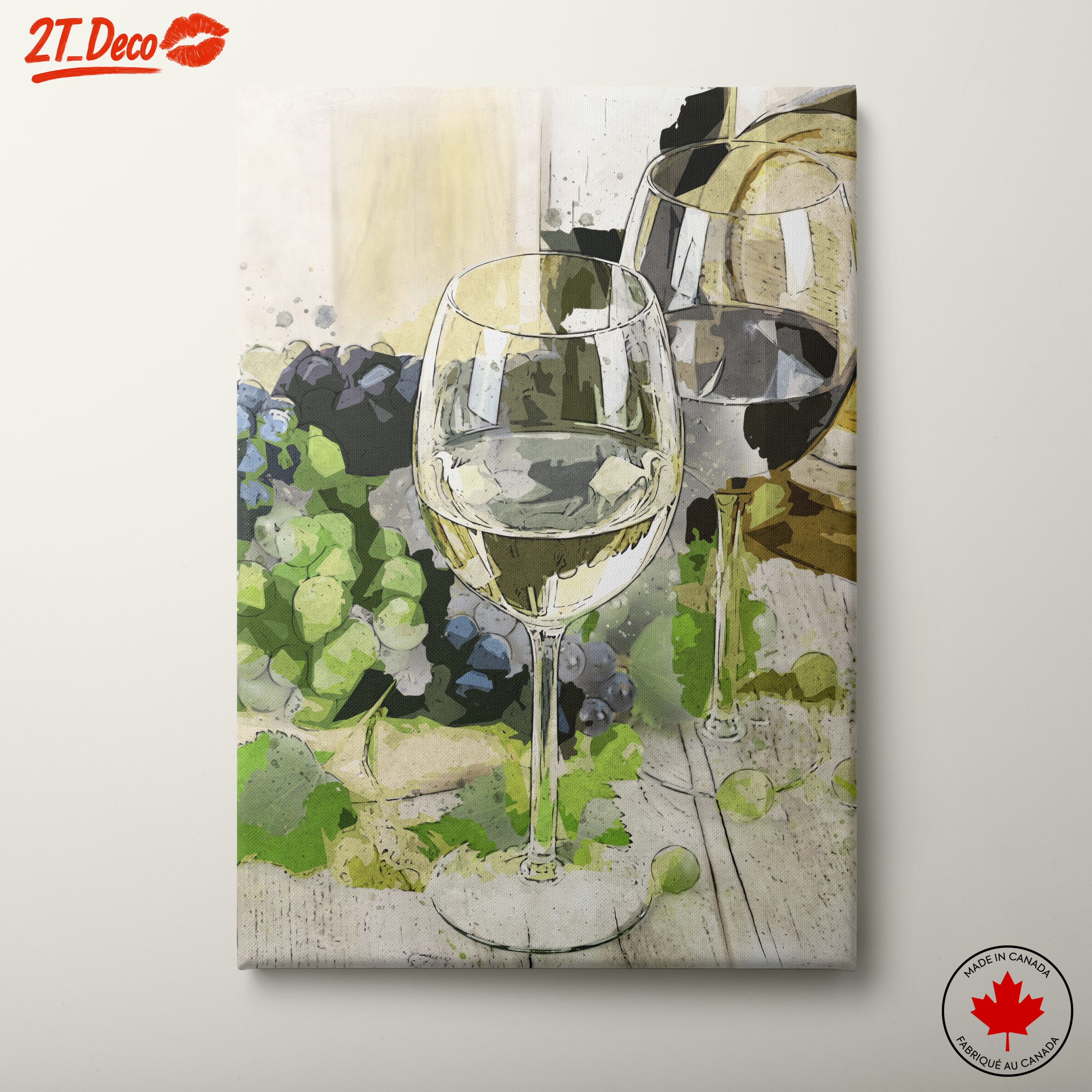 Elegant Wine Still Life with Grapes and Glasses