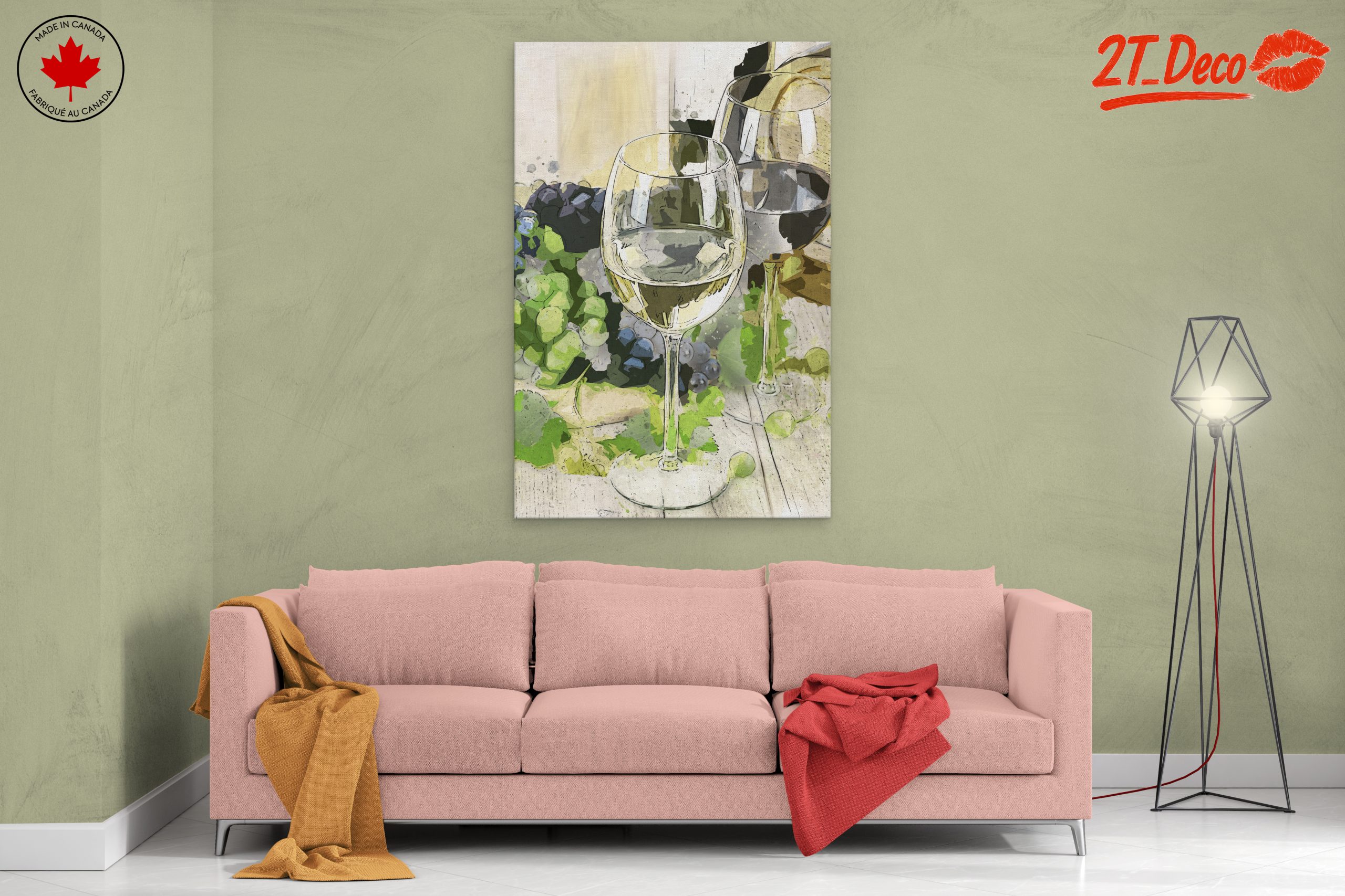 Elegant Wine Still Life with Grapes and Glasses - Image 2
