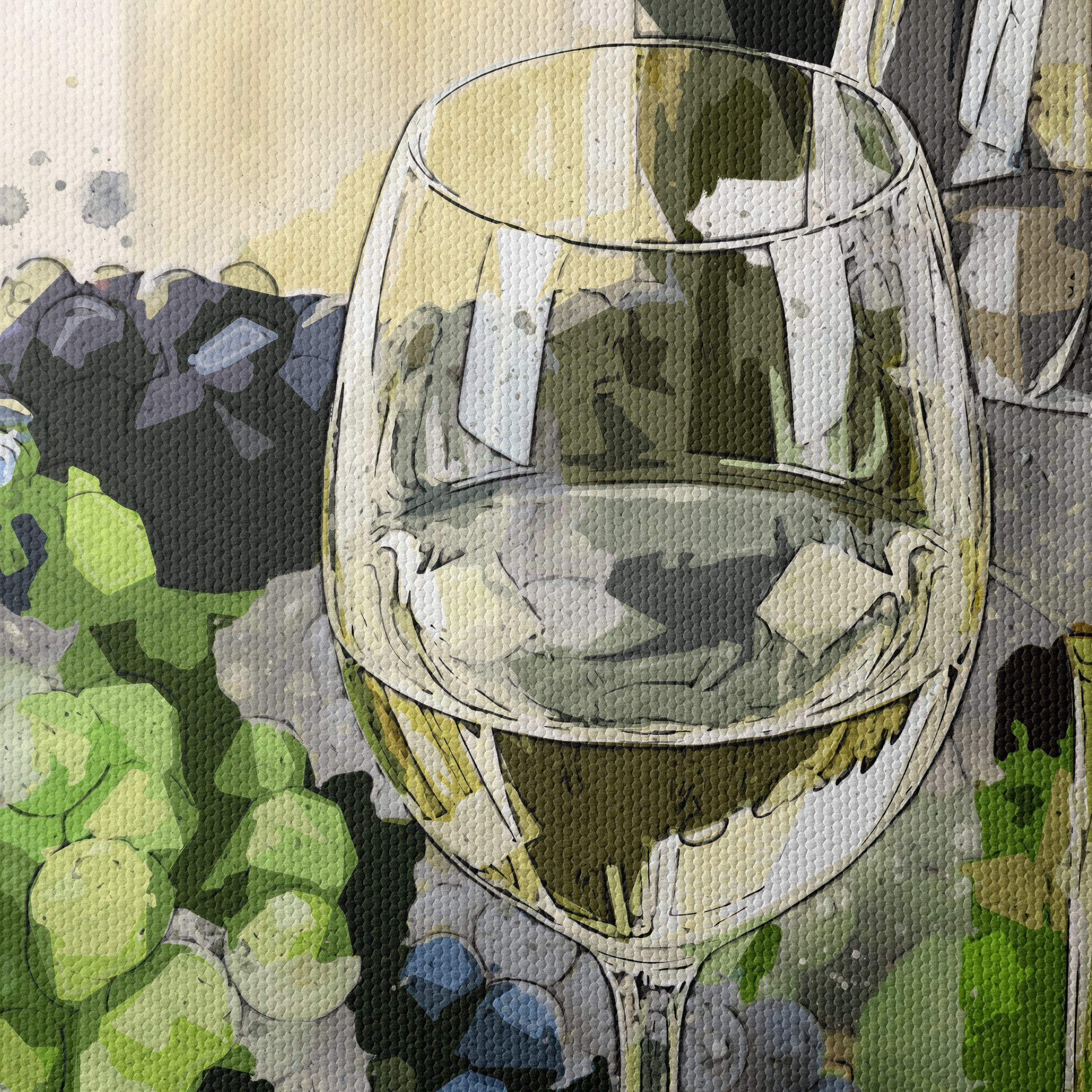 Elegant Wine Still Life with Grapes and Glasses - Image 4