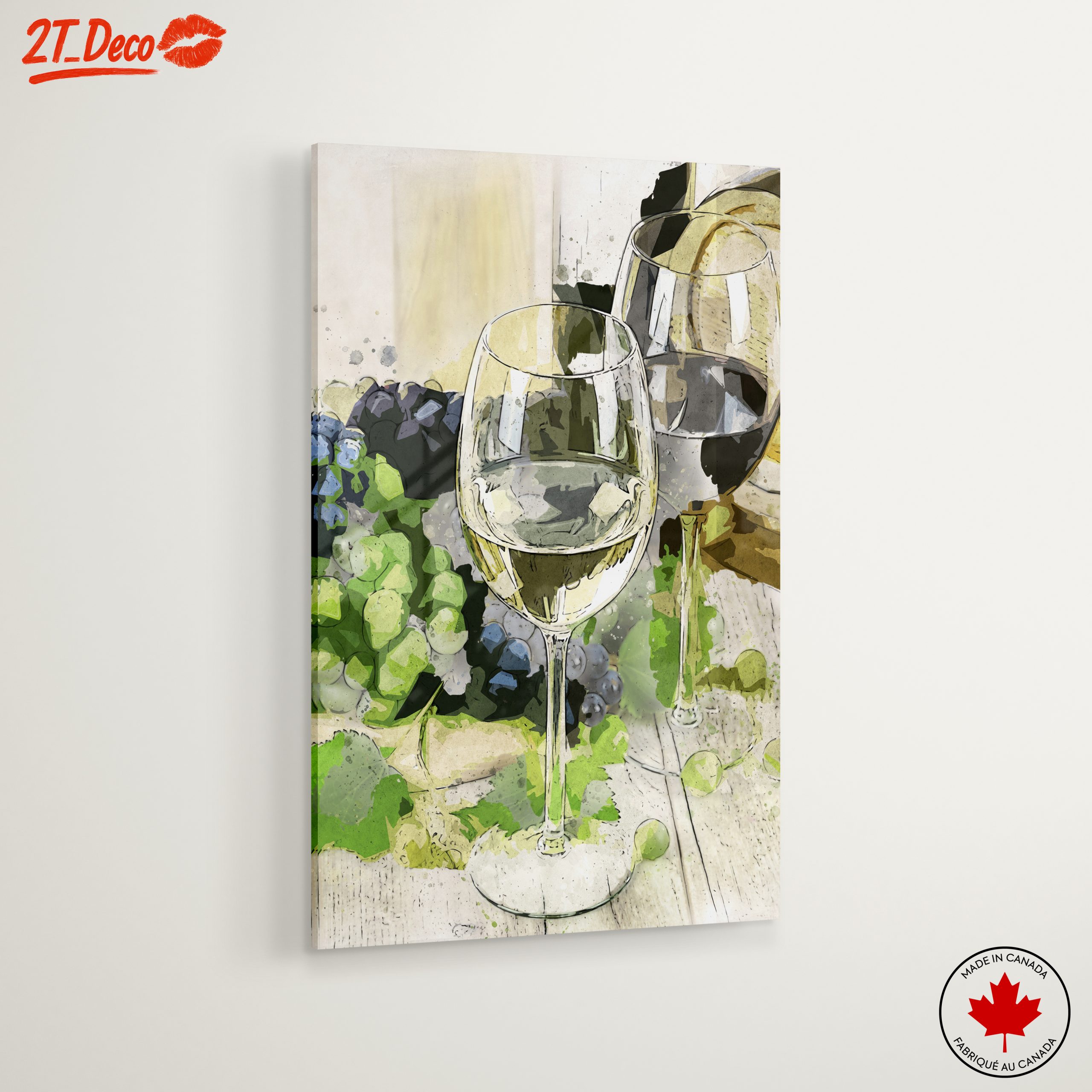 Elegant Wine Still Life with Grapes and Glasses - Image 6