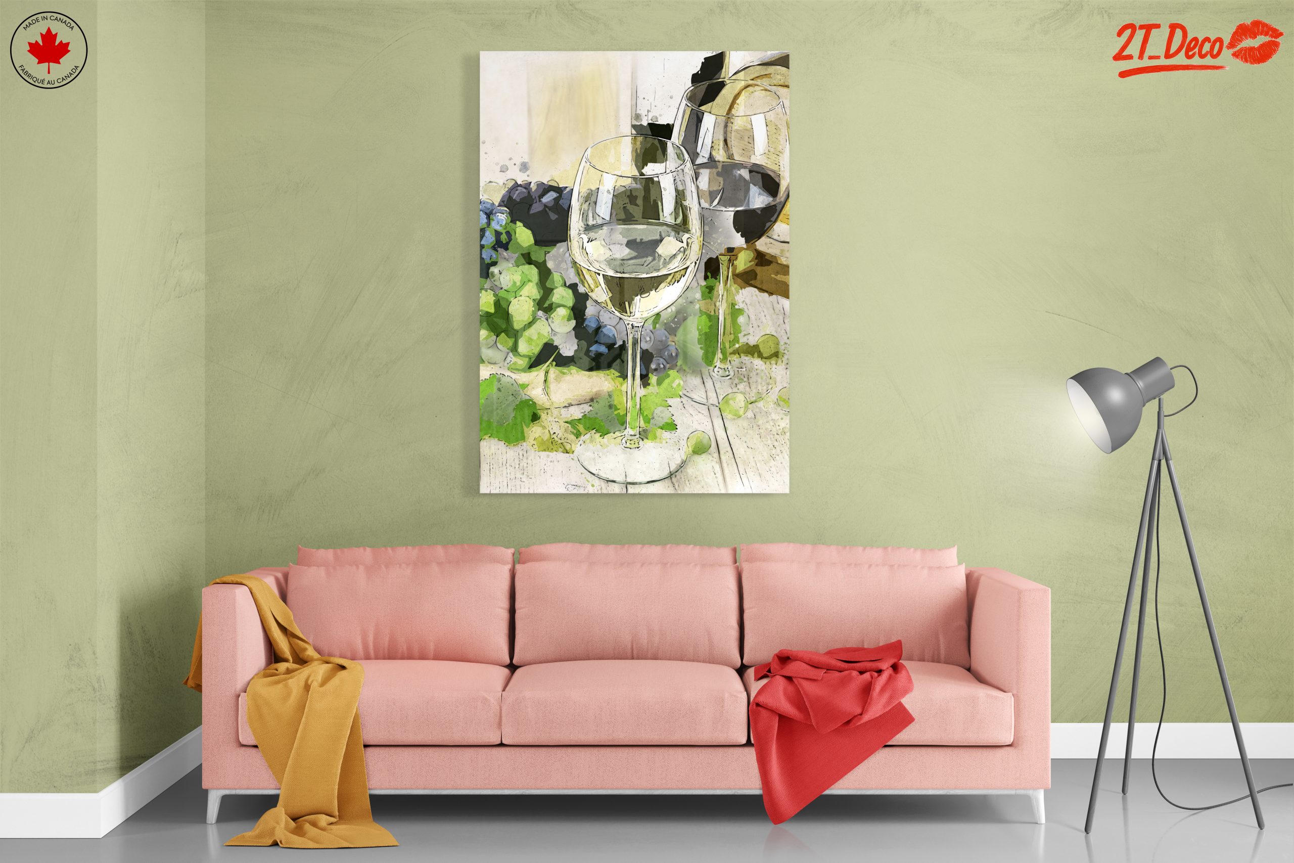 Elegant Wine Still Life with Grapes and Glasses - Image 7