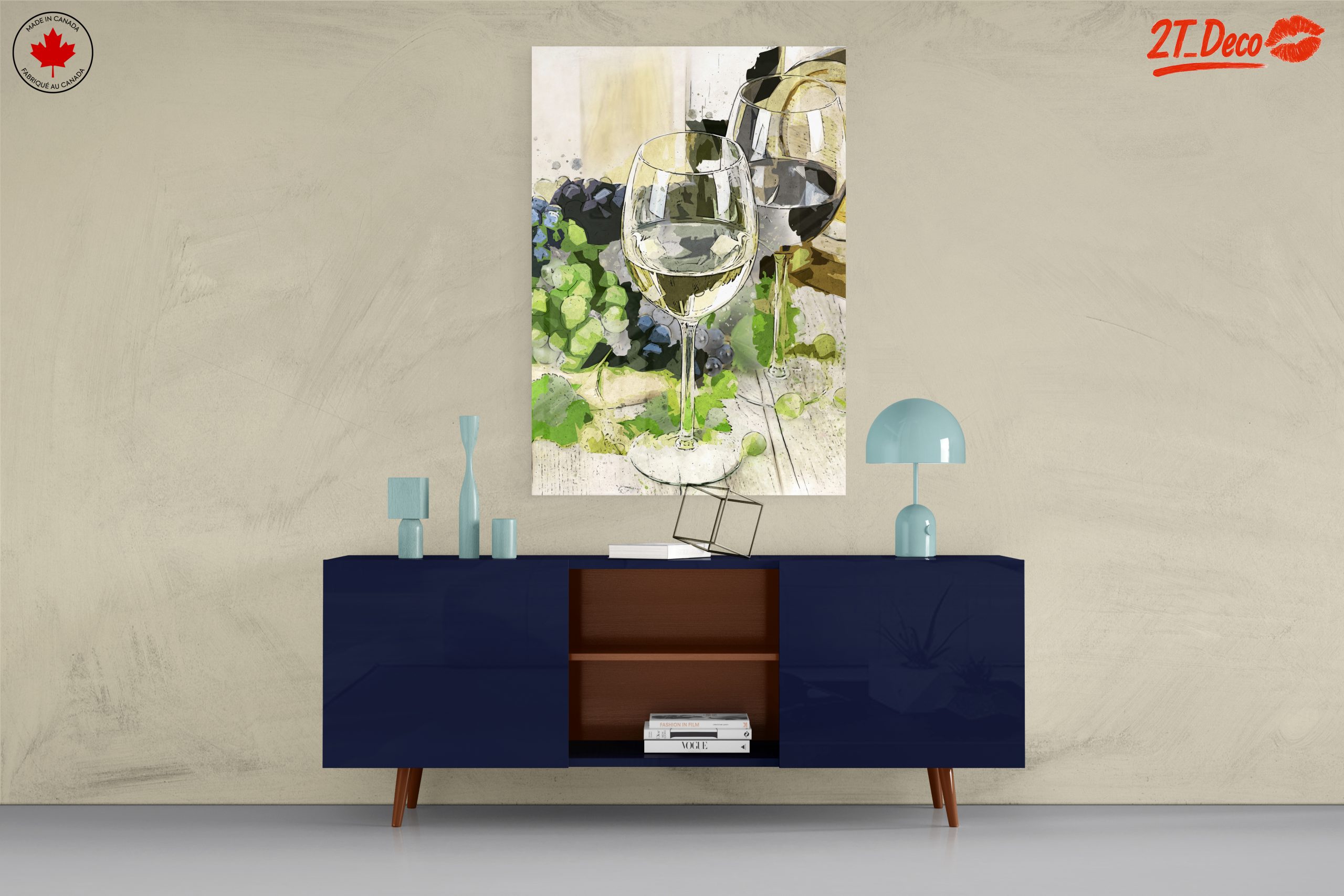 Elegant Wine Still Life with Grapes and Glasses - Image 8