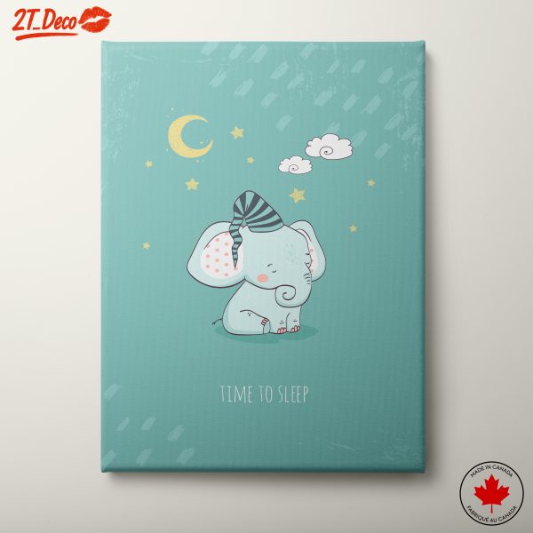 Cute Sleeping Elephant Wall Art