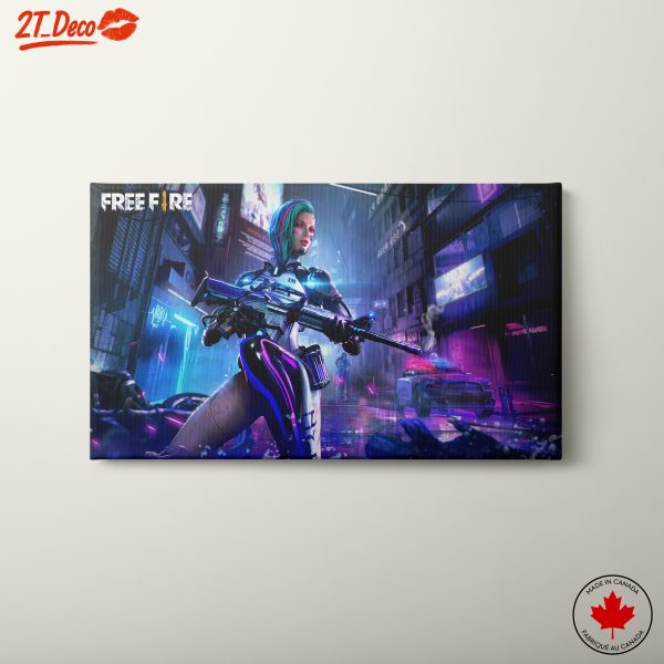 Cyberpunk Game Art Featuring Free Fire Character