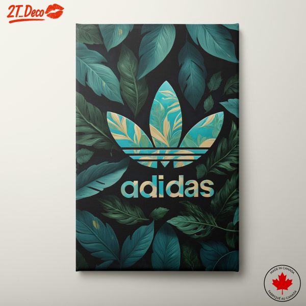 Adidas Logo with Tropical Leaves