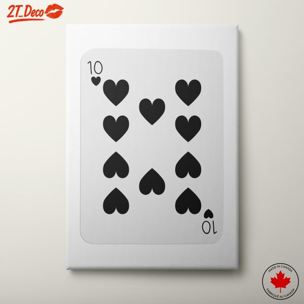 Stylish Ten of Hearts Playing Card Art 2
