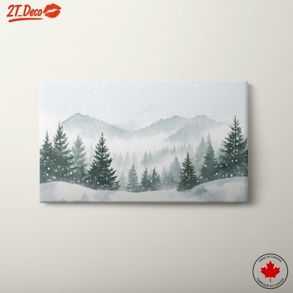 Serene Winter Landscape with Snow-Covered Pines