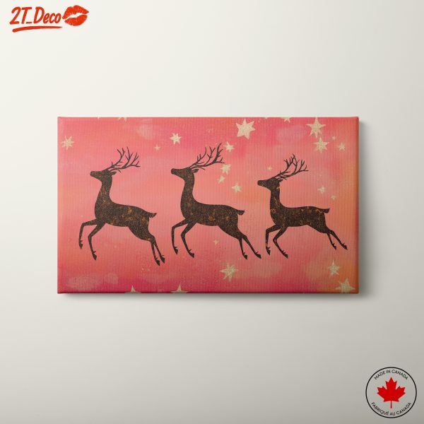 Stylized Reindeer Art with Glittering Stars