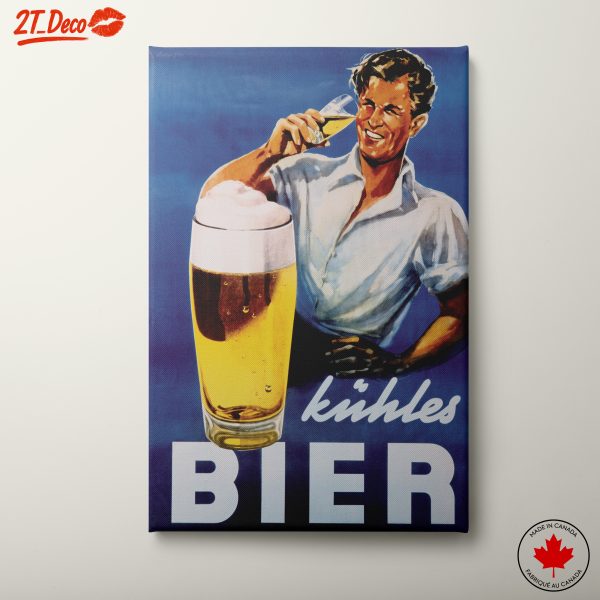 Vintage Beverage Advertisement Featuring a Man with Beer
