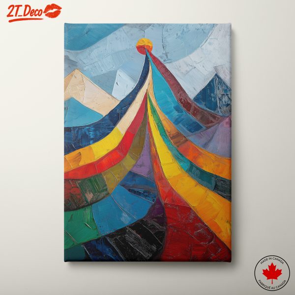 Vibrant Abstract Mountain Landscape Art