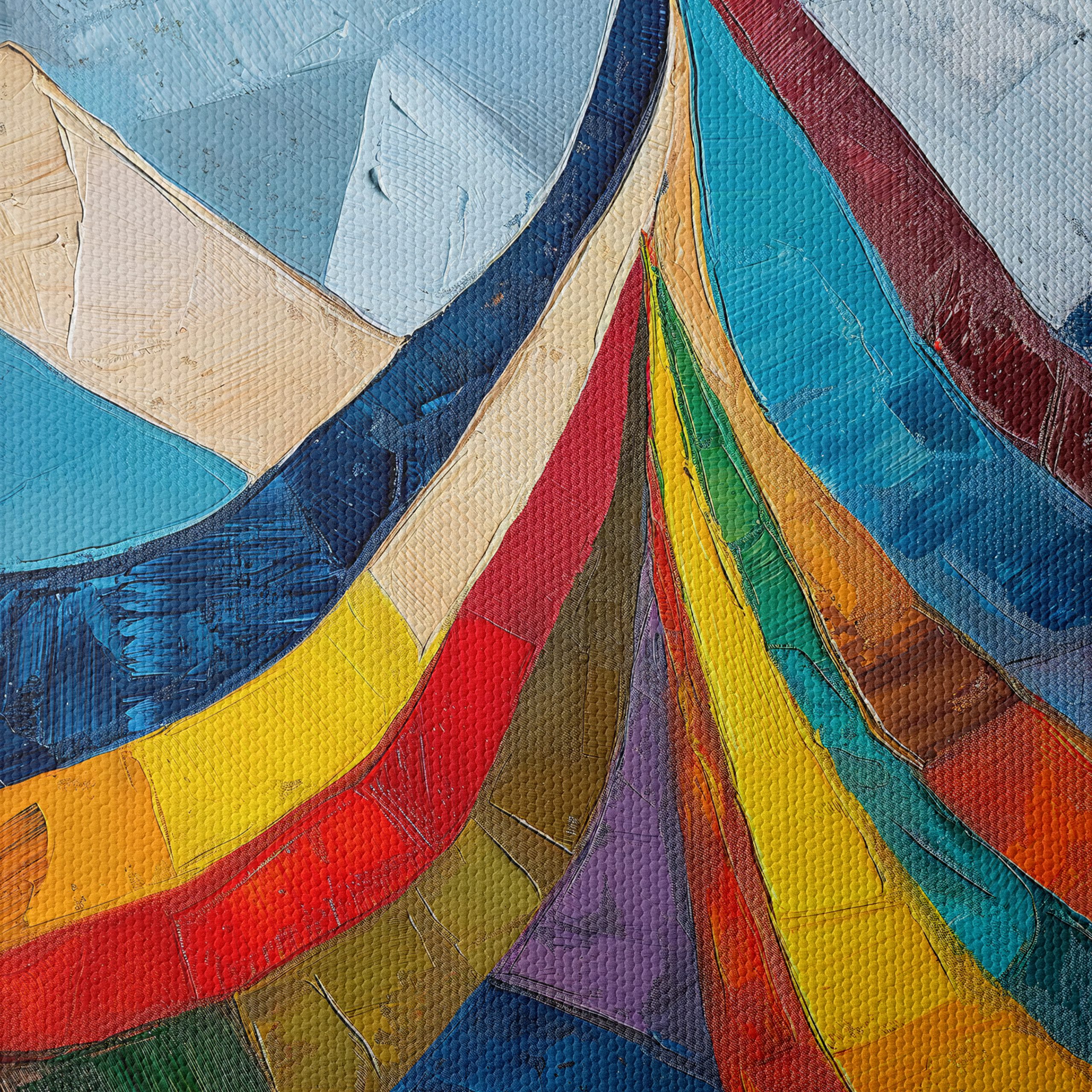 Vibrant Abstract Mountain Landscape Art - Image 4