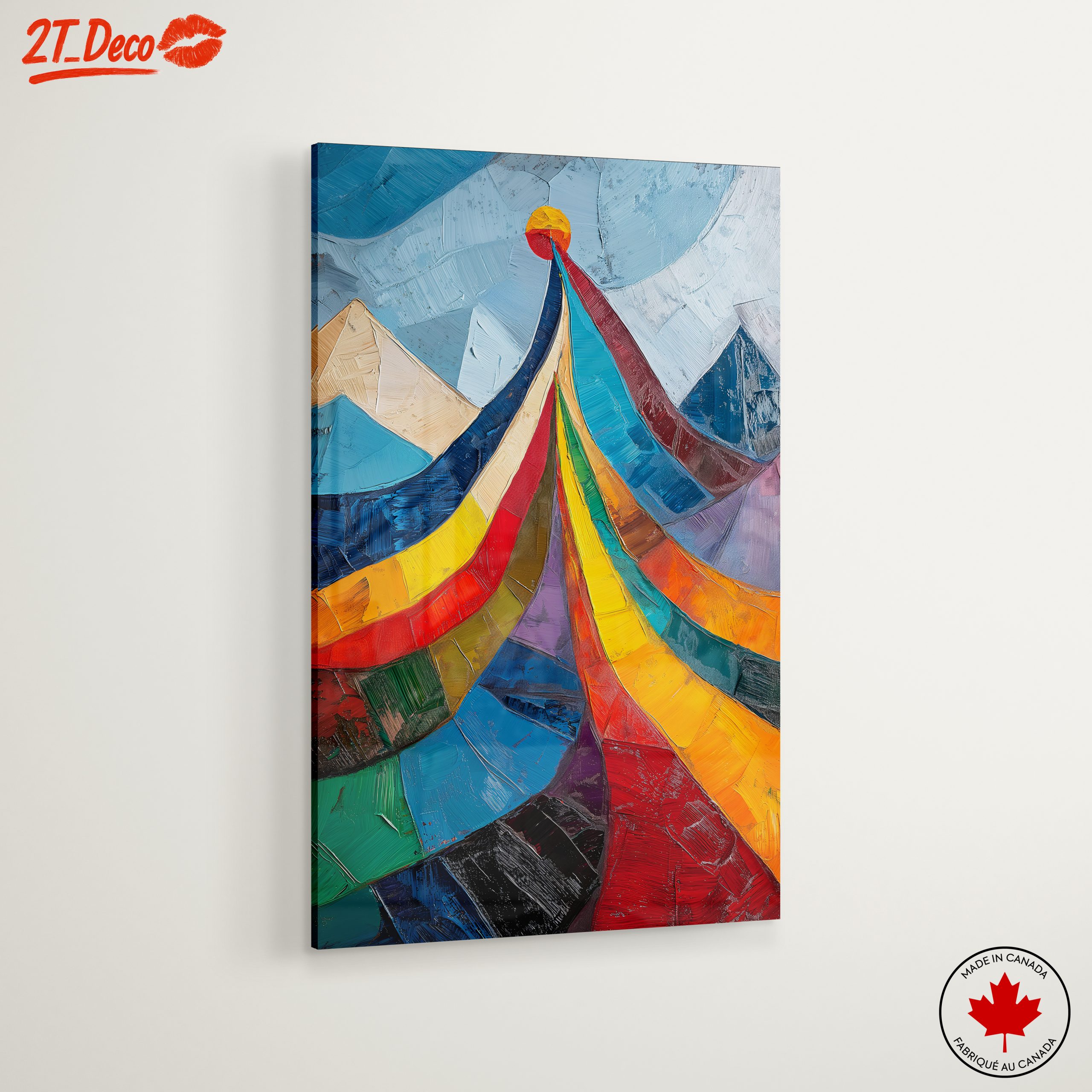 Vibrant Abstract Mountain Landscape Art - Image 6