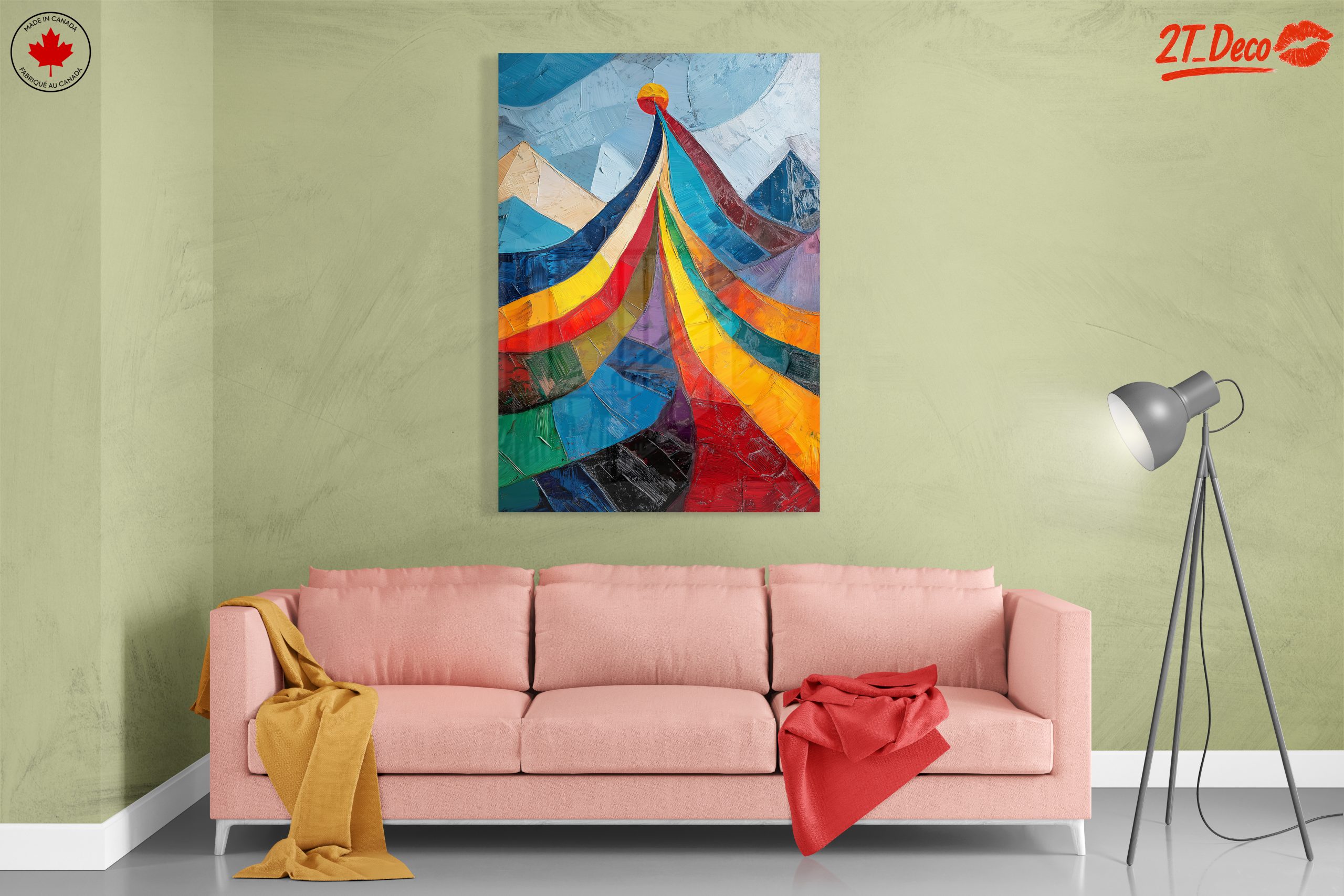 Vibrant Abstract Mountain Landscape Art - Image 7
