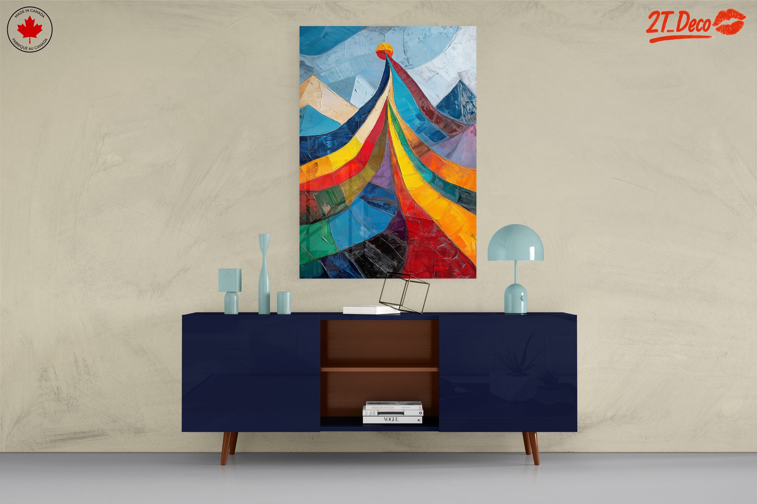 Vibrant Abstract Mountain Landscape Art - Image 8