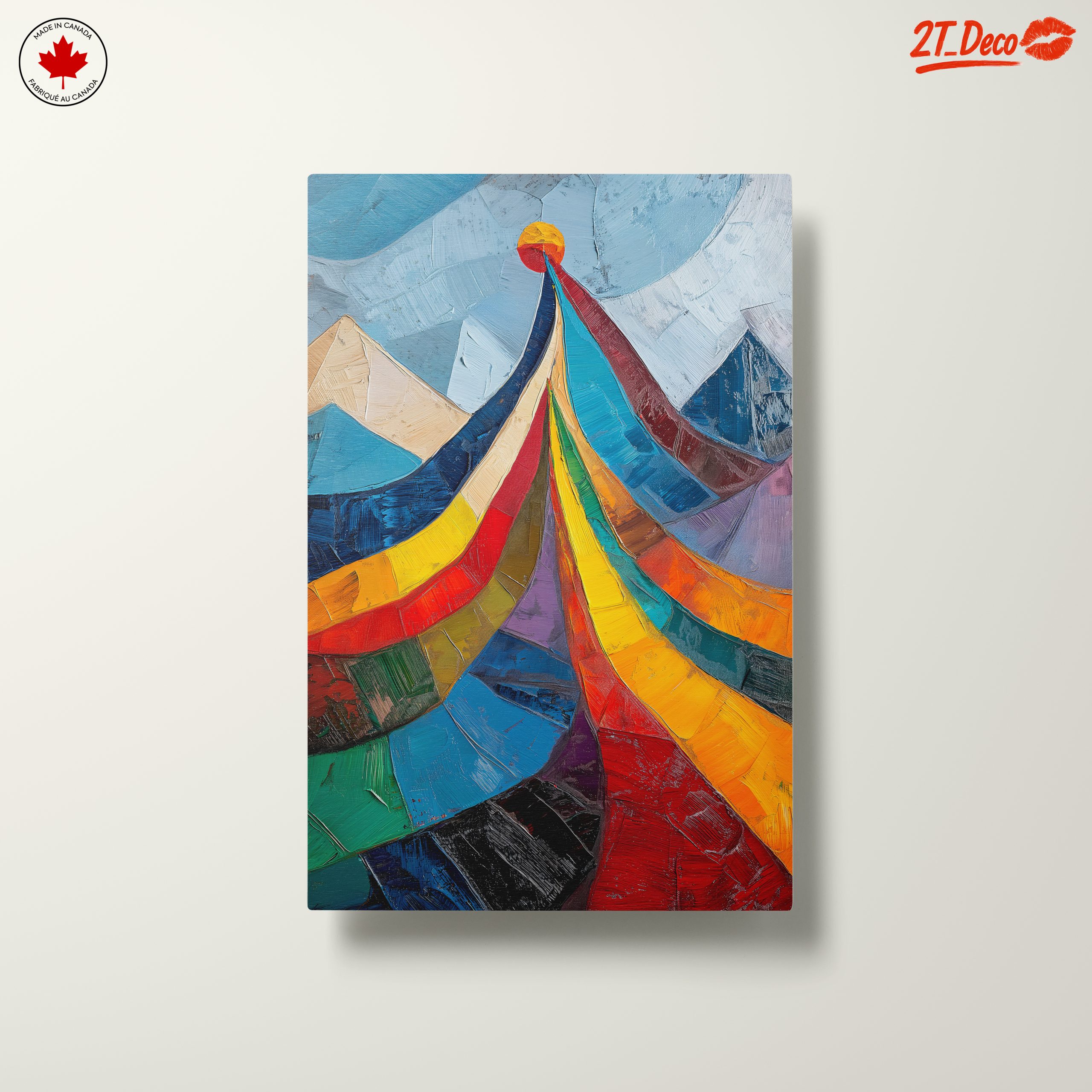 Vibrant Abstract Mountain Landscape Art - Image 10