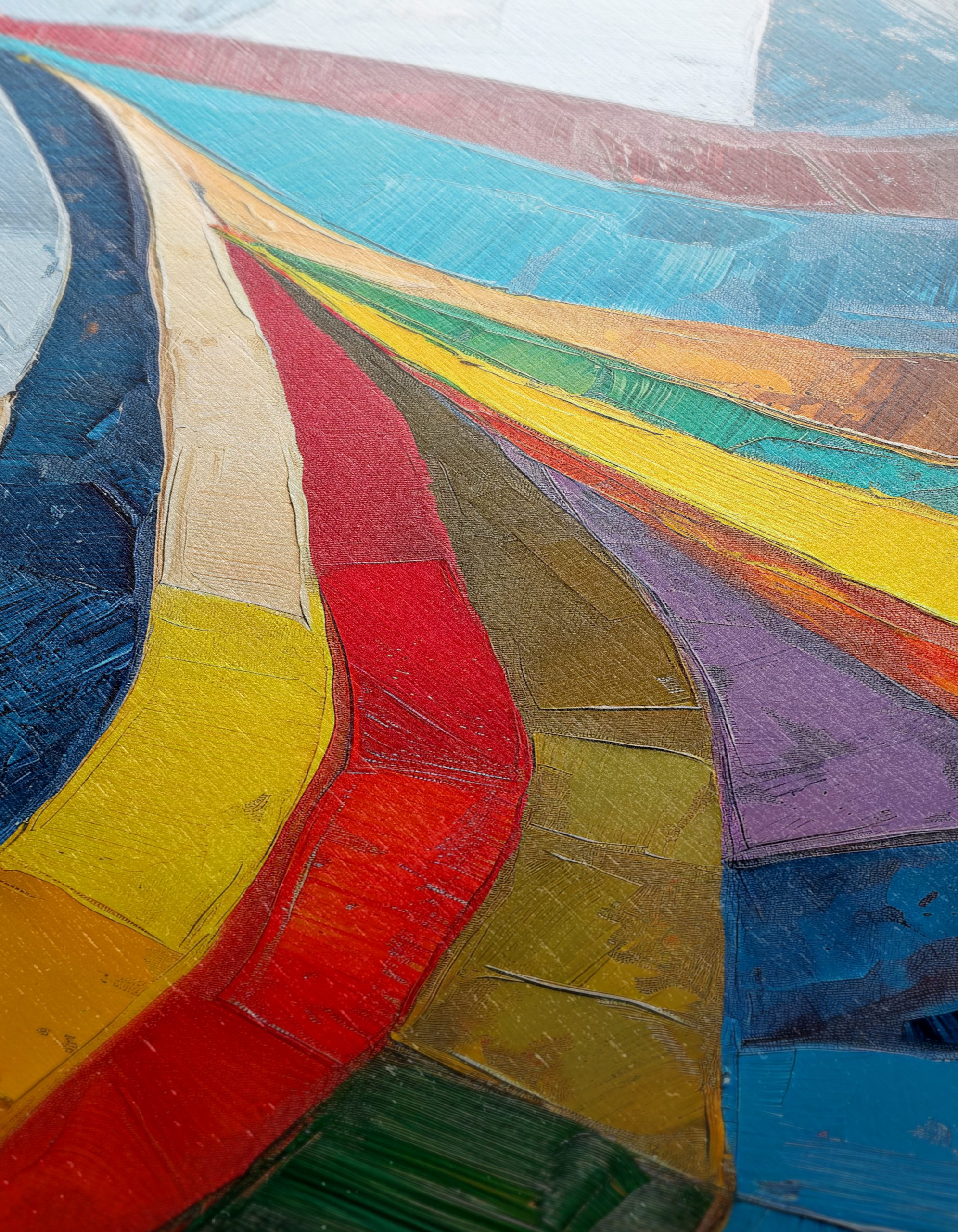 Vibrant Abstract Mountain Landscape Art - Image 12