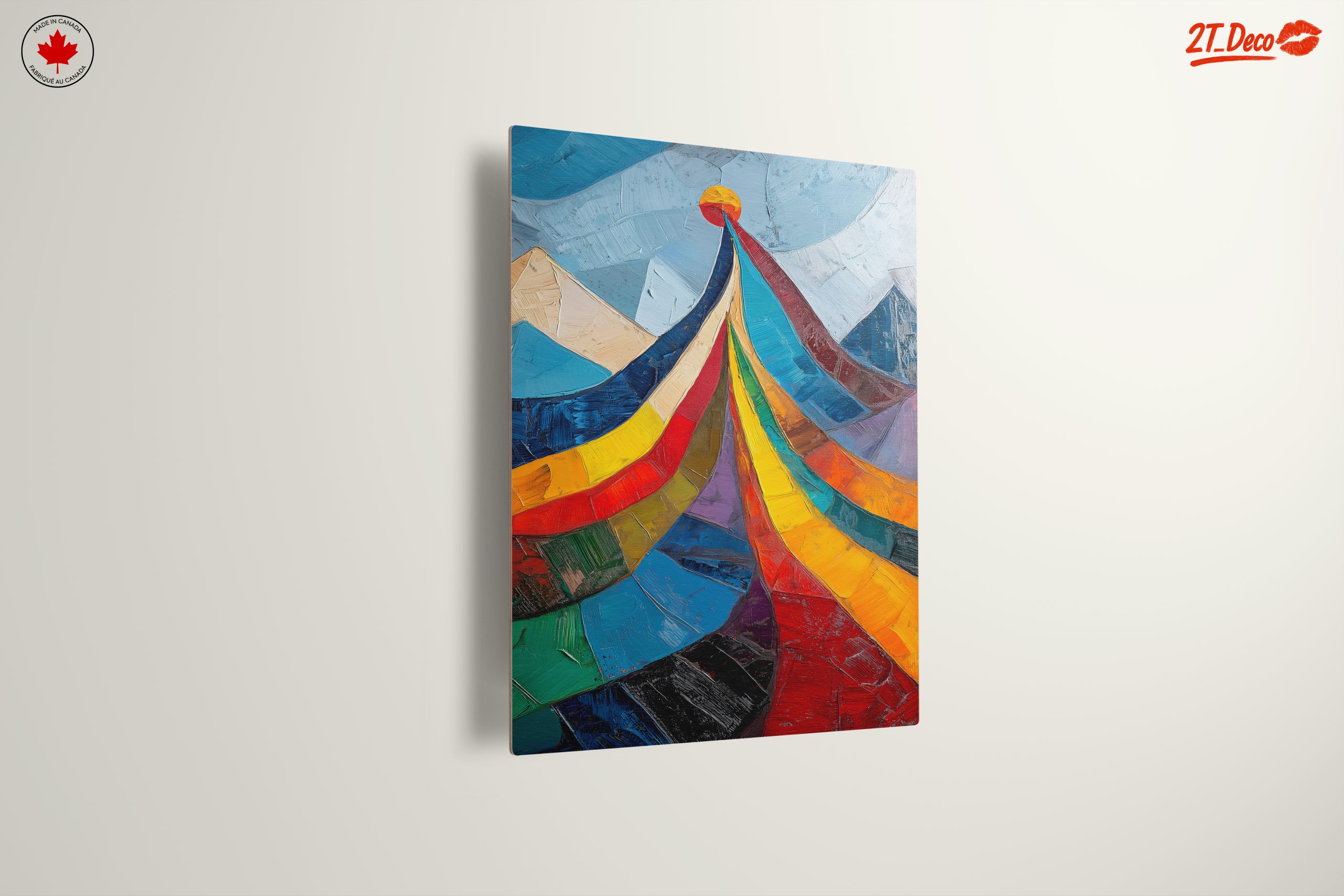Vibrant Abstract Mountain Landscape Art - Image 13