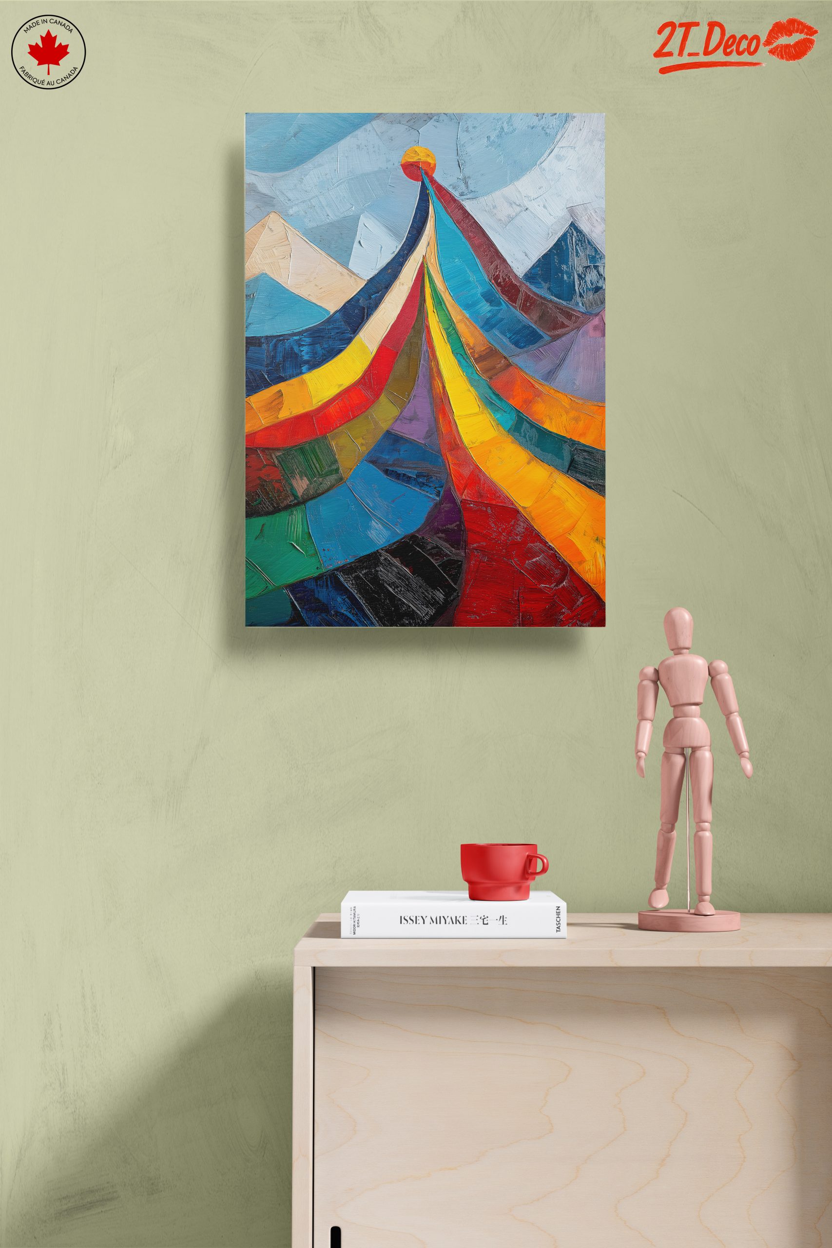 Vibrant Abstract Mountain Landscape Art - Image 14
