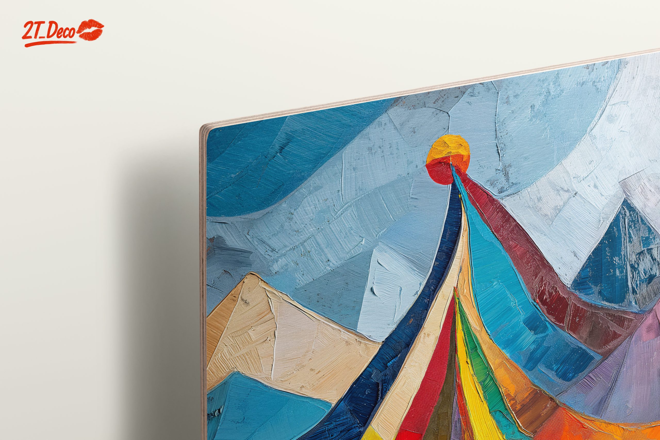 Vibrant Abstract Mountain Landscape Art - Image 15