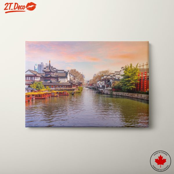 Scenic City View with River Boats
