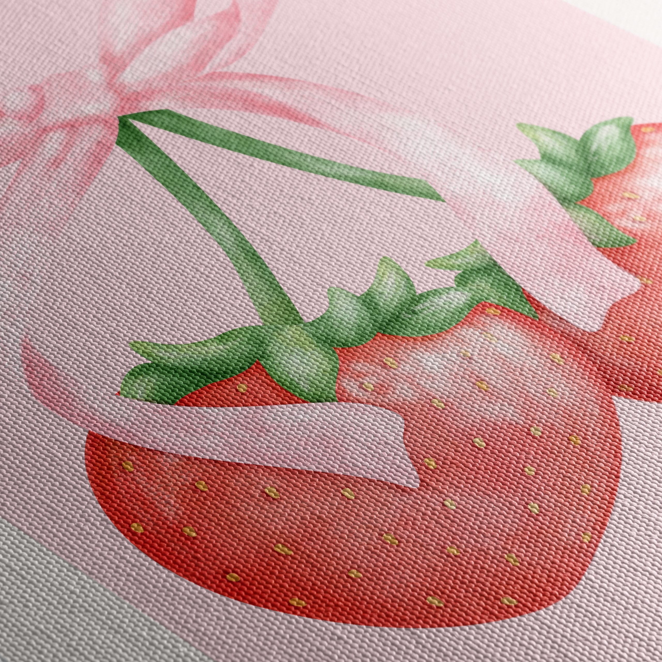 Strawberries Tied with Pink Bow Art - Image 5