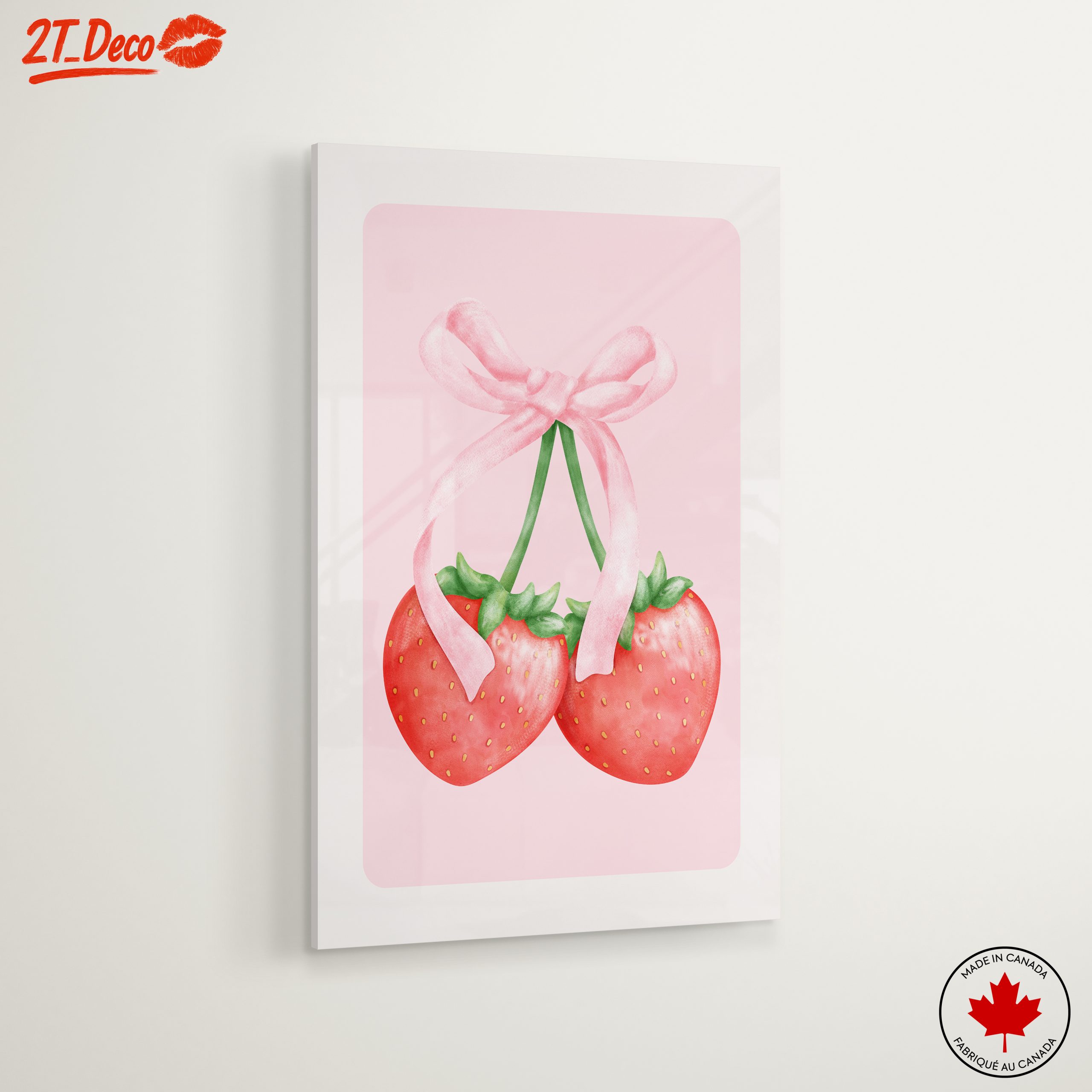 Strawberries Tied with Pink Bow Art - Image 6