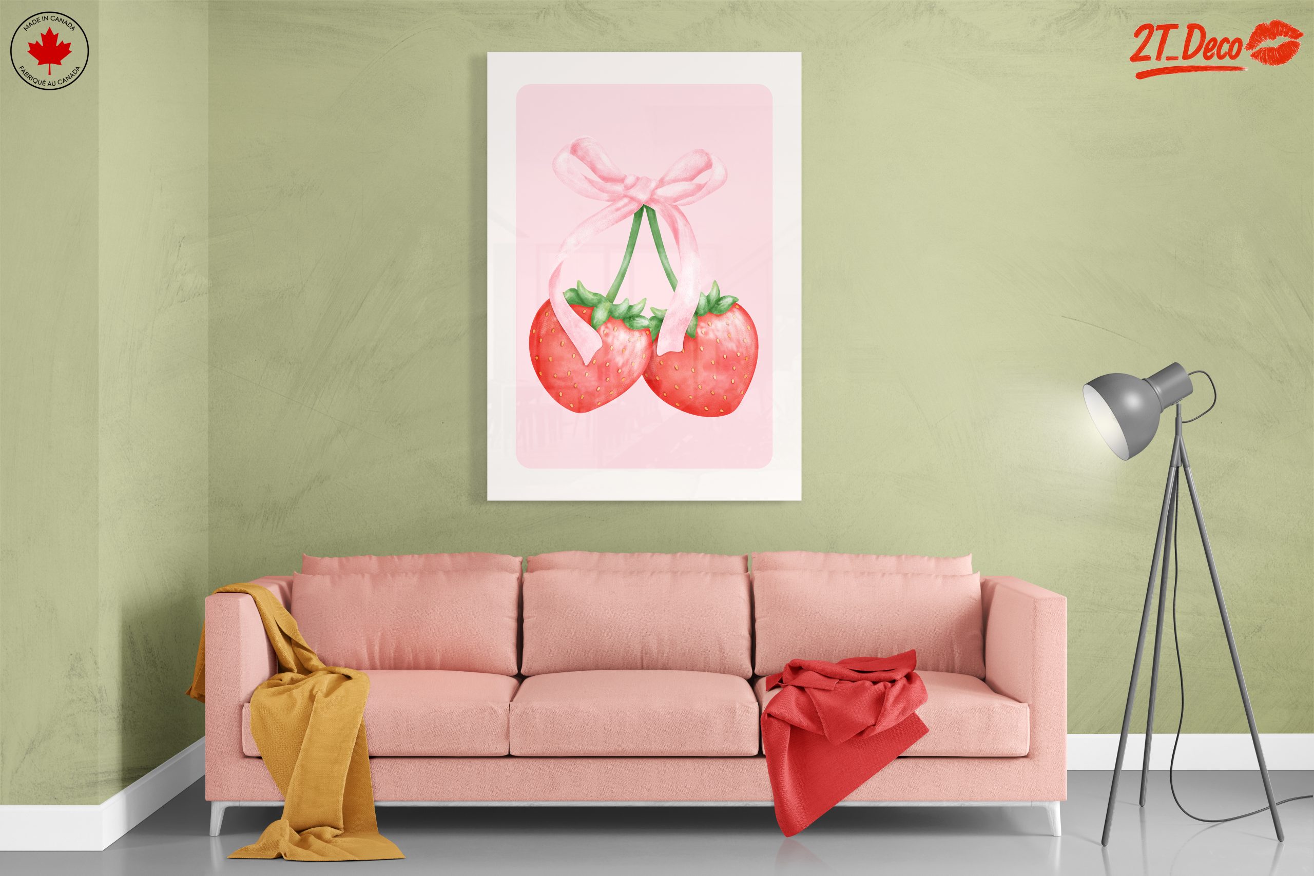 Strawberries Tied with Pink Bow Art - Image 7