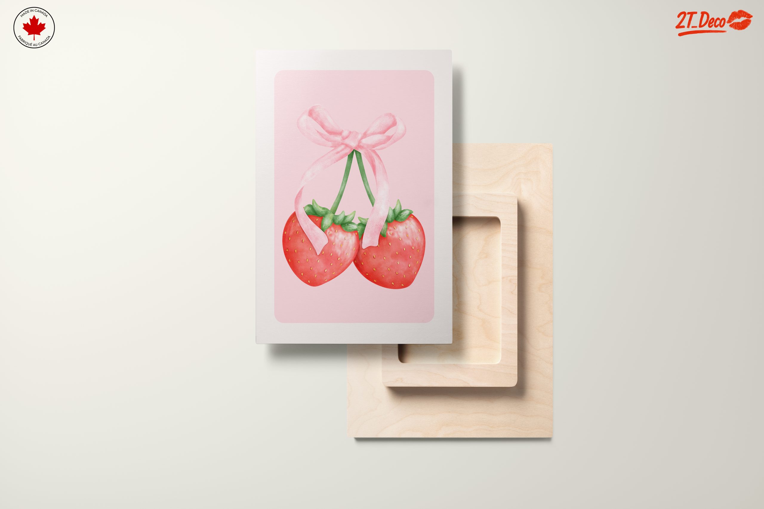 Strawberries Tied with Pink Bow Art - Image 11