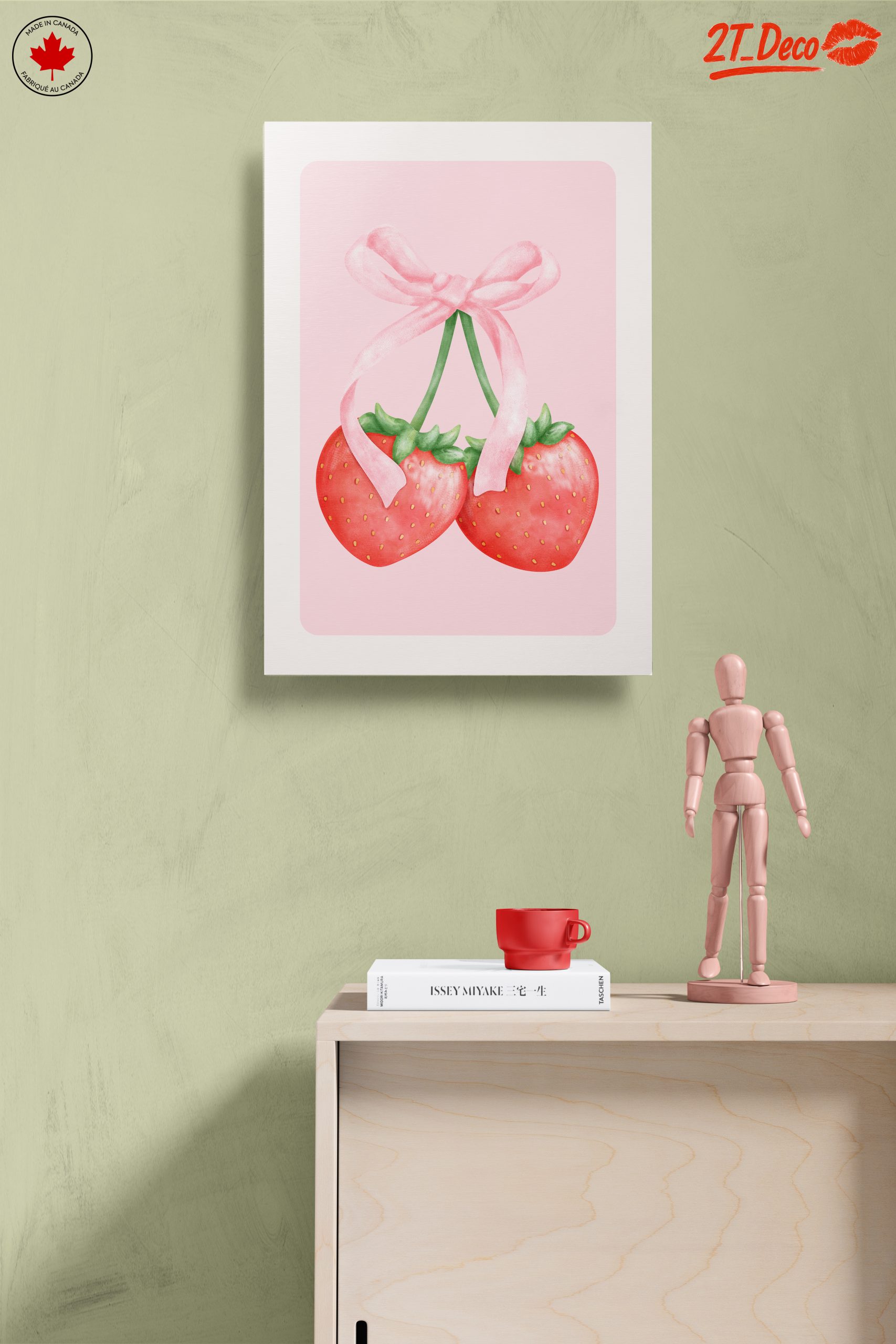 Strawberries Tied with Pink Bow Art - Image 14