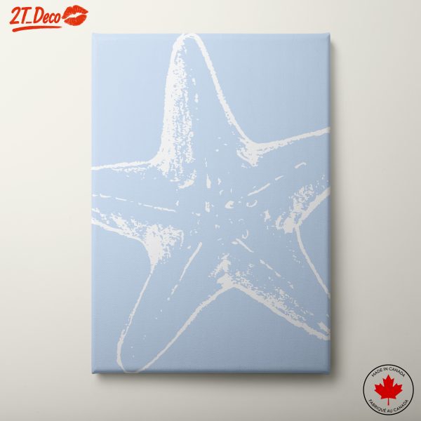 Starfish Artwork on Soft Blue Background