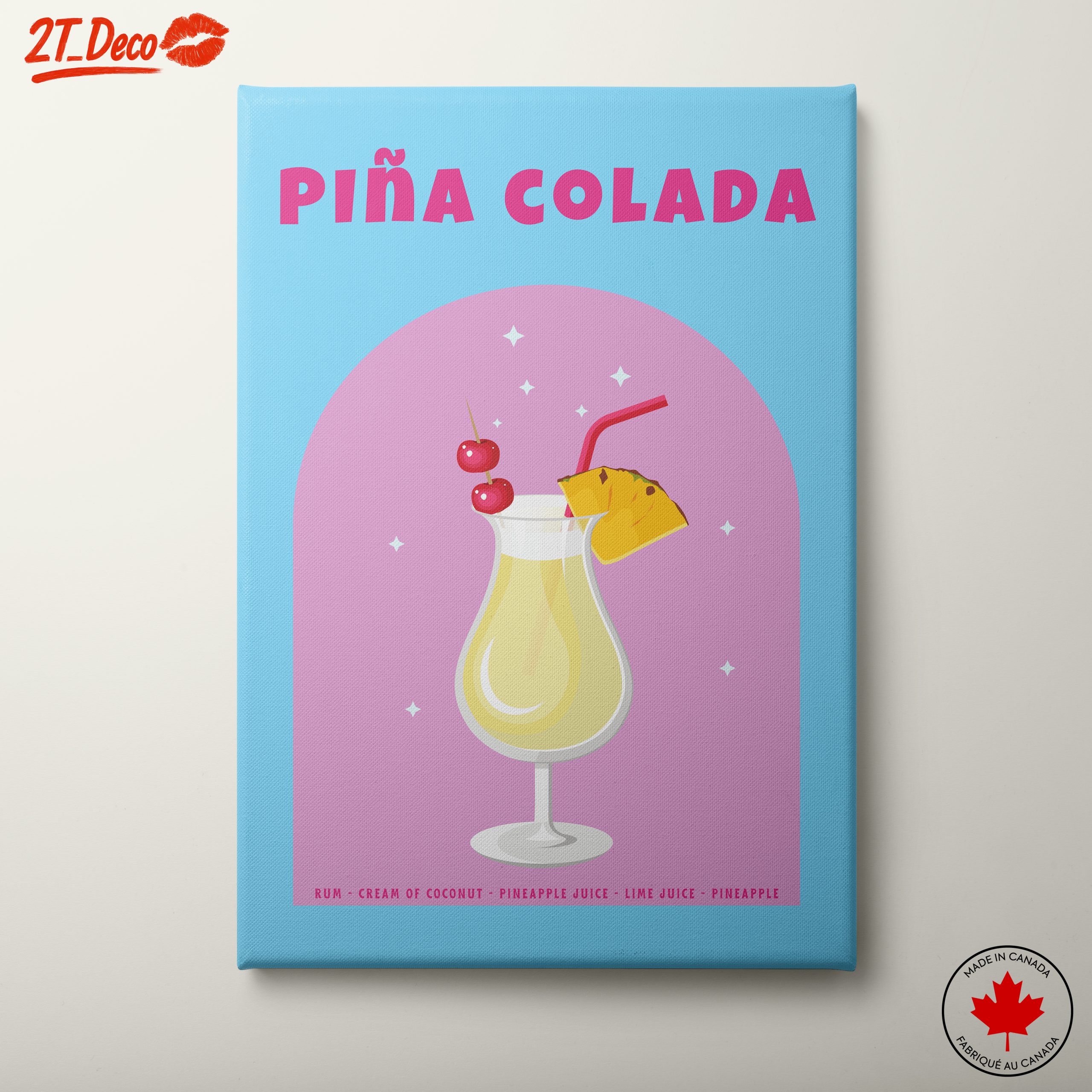 Stylized Piña Colada Drink Art