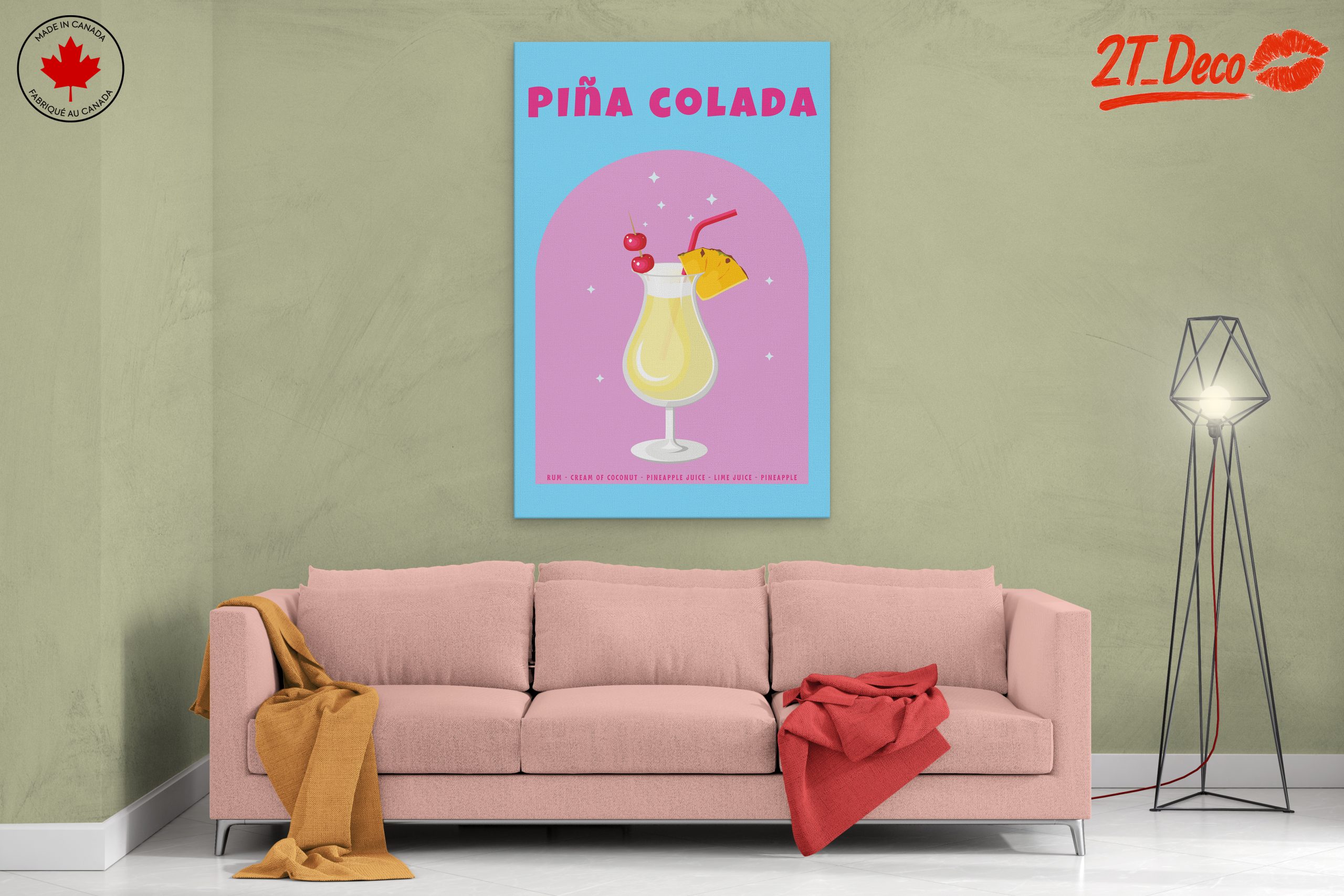 Stylized Piña Colada Drink Art - Image 2