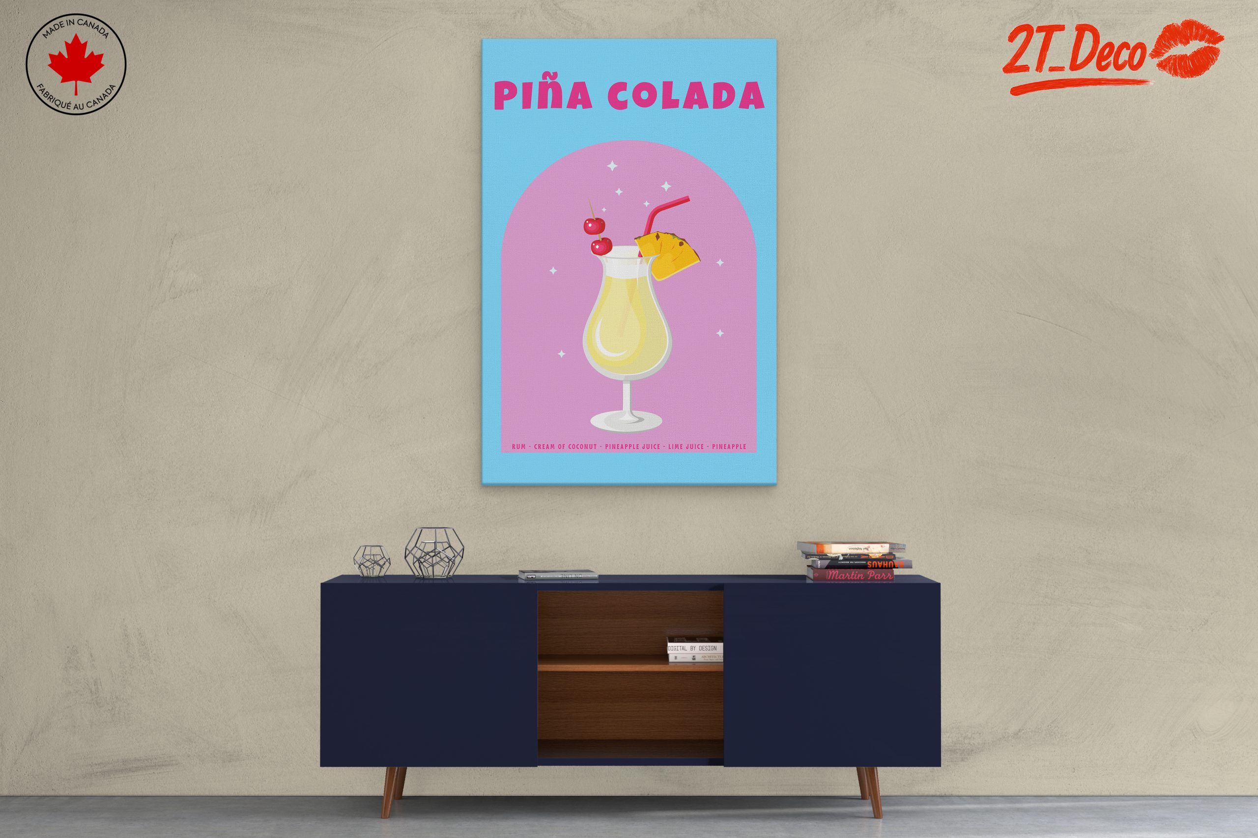 Stylized Piña Colada Drink Art - Image 3