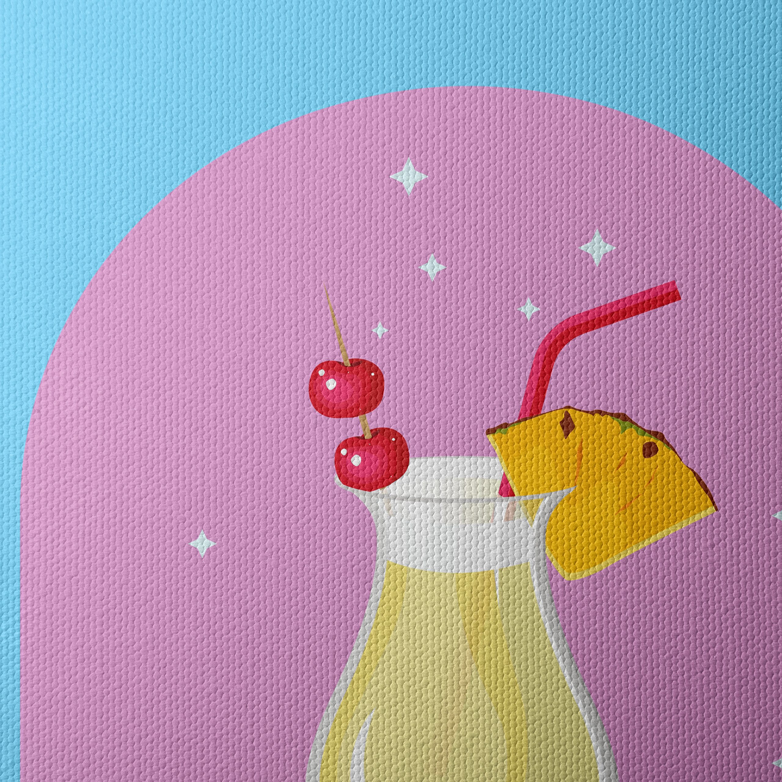 Stylized Piña Colada Drink Art - Image 4